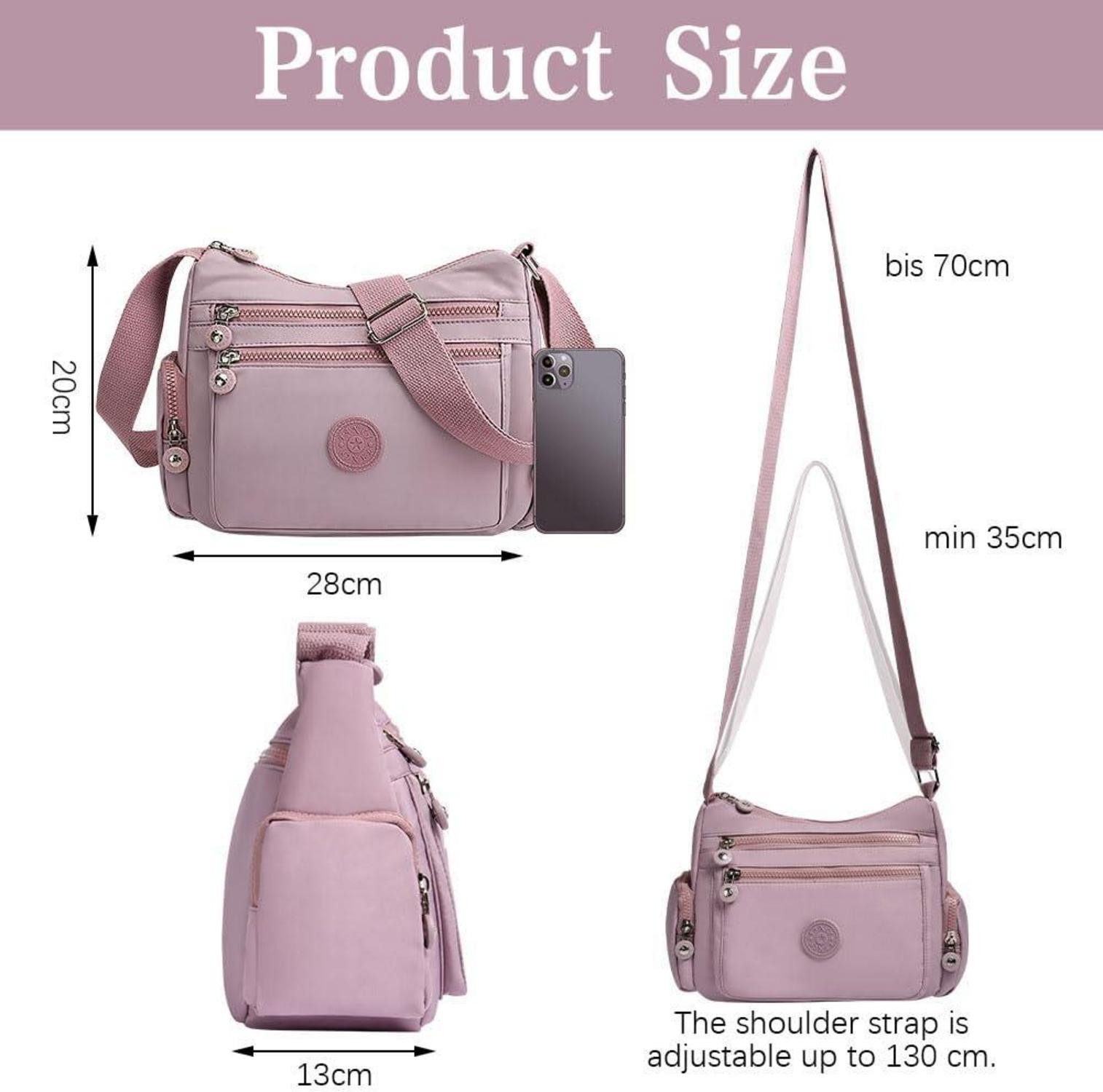 LuxusKollektion Schultertasche Umhängetasche Damen Nylon Multi günstig online kaufen