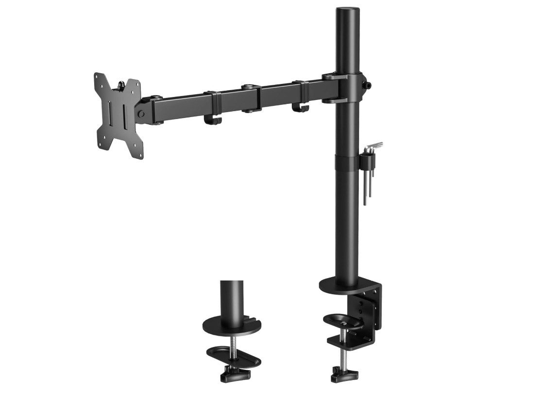 BONTEC Monitor-Halterung BONTEC 13-32 Zoll Monitor Halterung für Bildschirme bis 10 kg, (bis 32 Zoll, 1-tlg., neigbar, schwenkbar, 360° drehbar, bis zu 430 mm Reichweite)