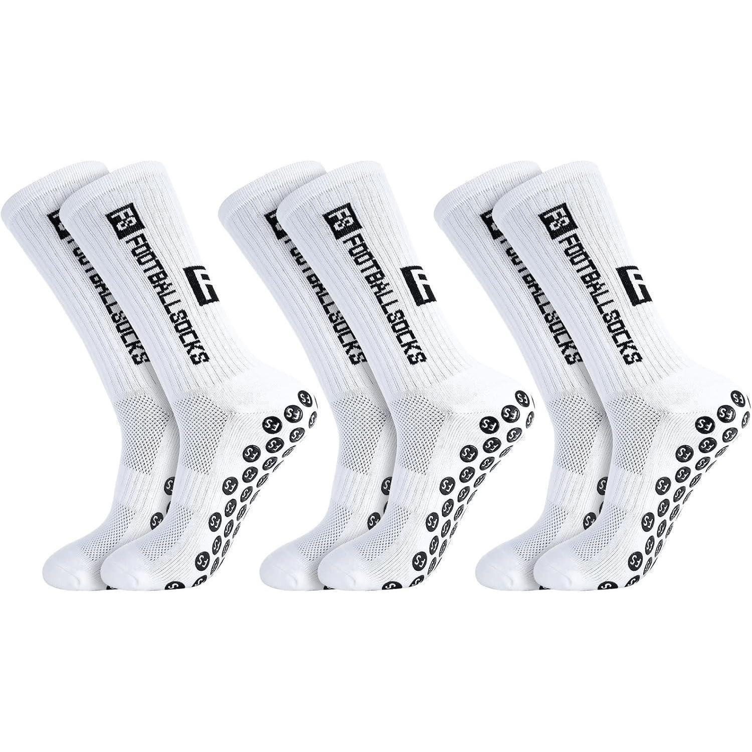 LuxusKollektion Fußballtor 3 Paare Fußballsocken Anti Rutsch Grip 39-46 Sportsocken Herren Damen