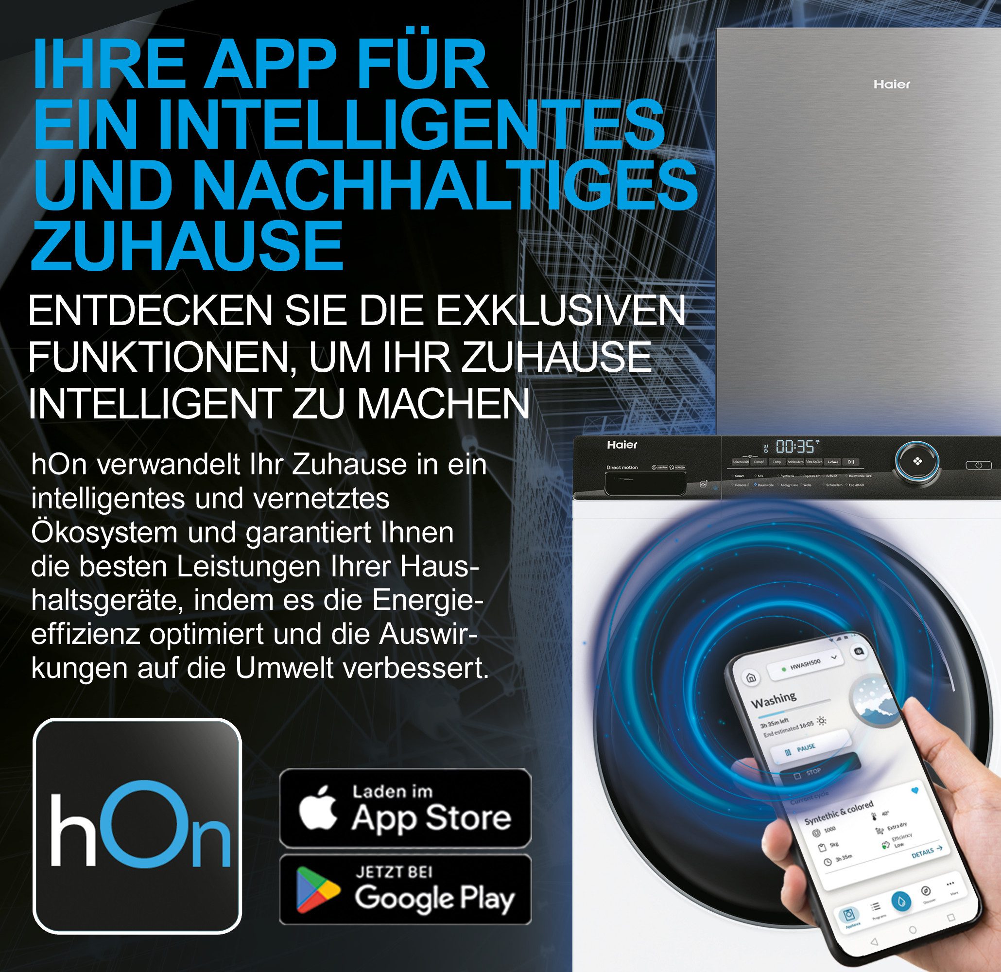 Haier Weinkühlschrank HWS58GGH1, für 58 Standardflaschen á 0,75l,58 Flaschen, Wifi/hOn App, Holzablagen, UV undurchlässig