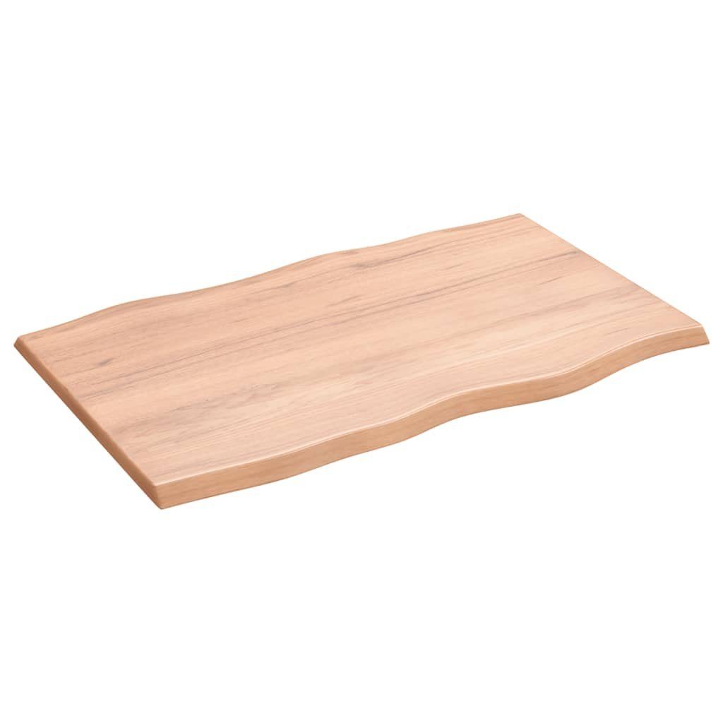 furnicato Tischplatte 80x50x2 cm Massivholz Eiche Behandelt Baumkante (1 St)