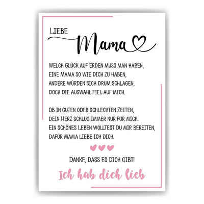 Tigerlino Poster Mama Geschenk Muttertag Geburtstag Mama Spruch Mutter Kunstdruck, DIN A4