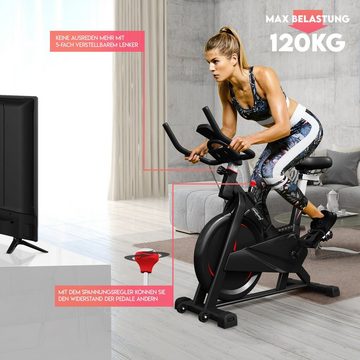 Physionics Heimtrainer Fahrrad Home Indoor Ergometer Cycling Trimmrad Speedbike, LCD-Display