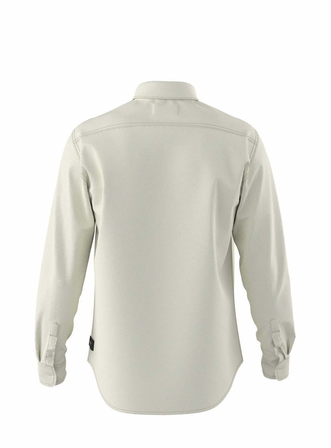 Replay Langarmhemd WHITE COTTON TWILL (1-tlg)