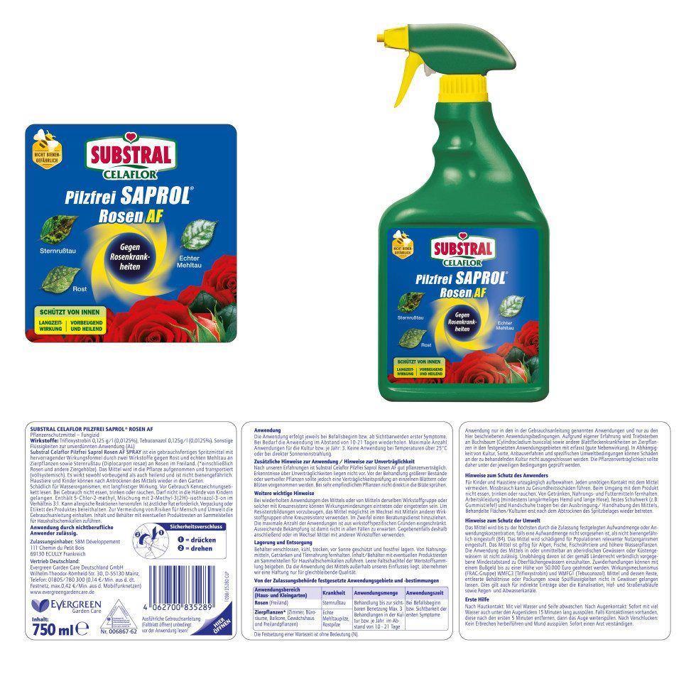 Celaflor Pflanzen-Pilzfrei Celaflor Pilzfrei Saprol Rosen AF 750 ml, 0.75 l