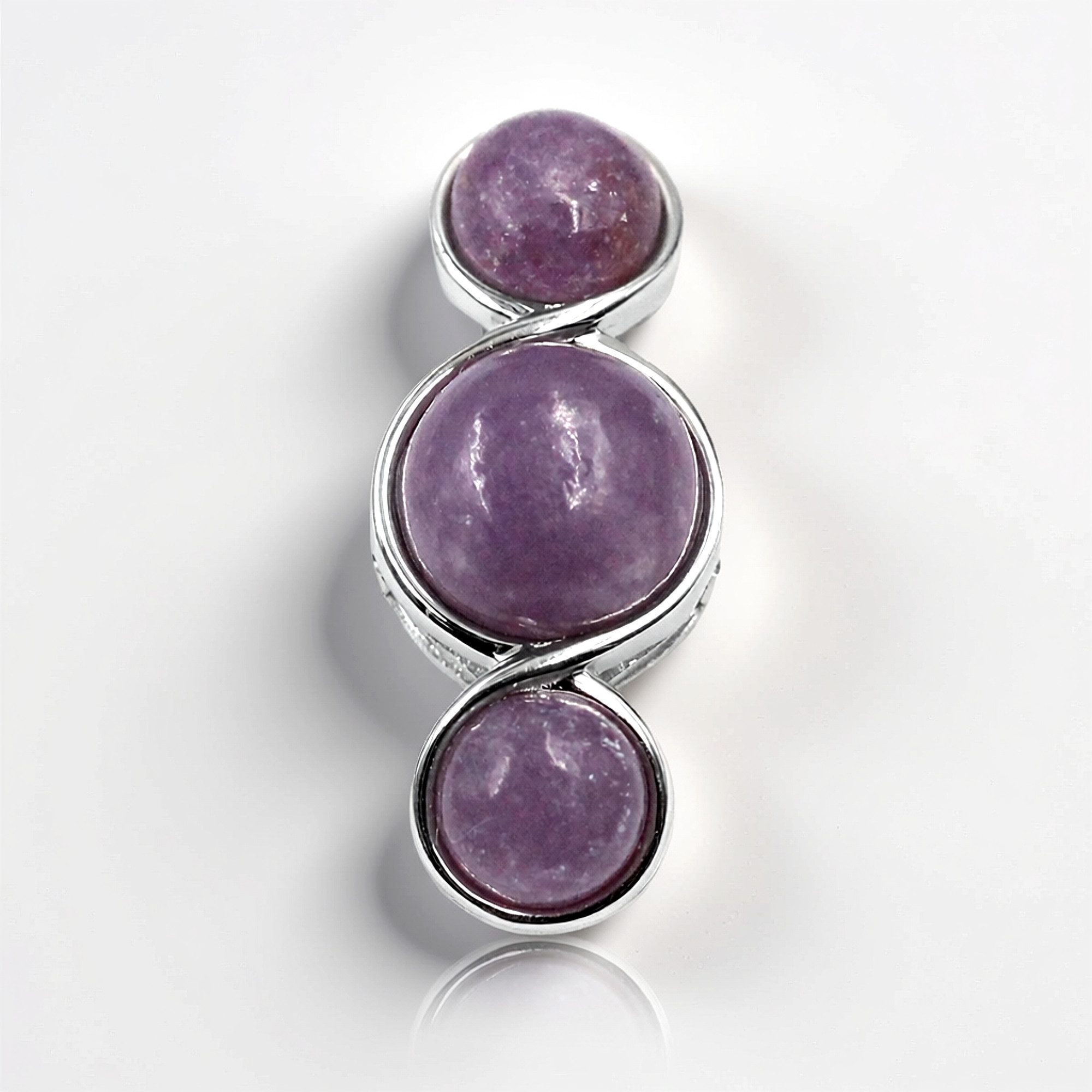 Cavill Kettenanhänger Lepidolith Anhänger 925 Silber, 5,85 ct Lavendel Cabochon (1-tlg)