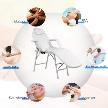 KOMFOTTEU Massageliege Massagebank klappbar, 187x77,5 cm, weiß