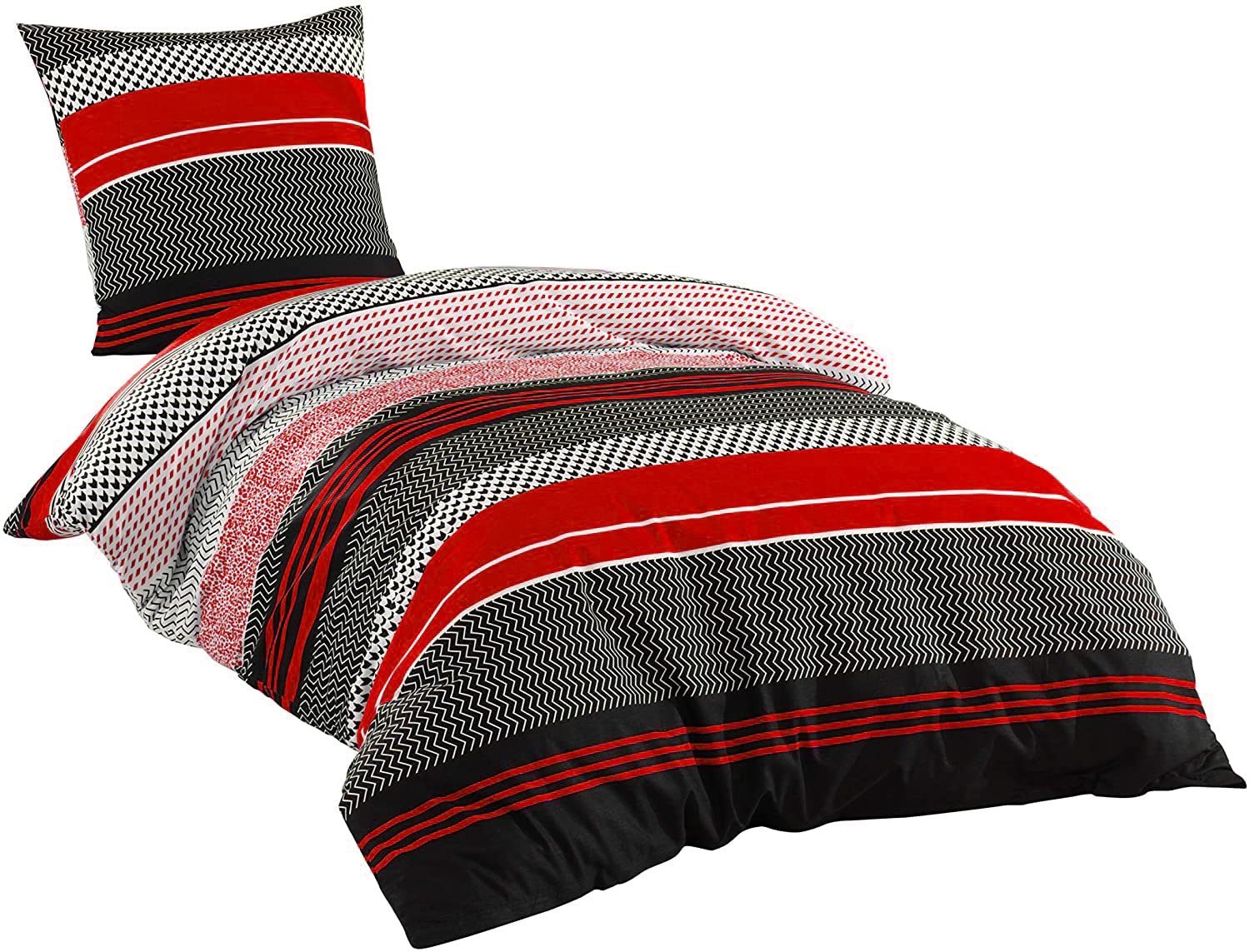 Sentidos Bettwäsche Set 135x200cm 4teilig %100 Baumwolle, Baumwolle, 2 teilig, mit Reißverschluss, geeignet für Winter oder Sommer