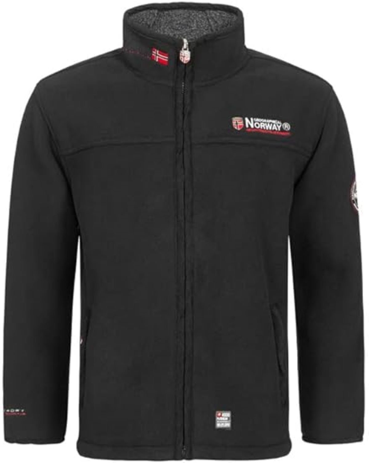 Geographical Norway Fleecejacke Herren Outdoor Teddyfell Futter Jacke Fleece Warm Fleece Winter Navy (1-St) Mit Stehkragen