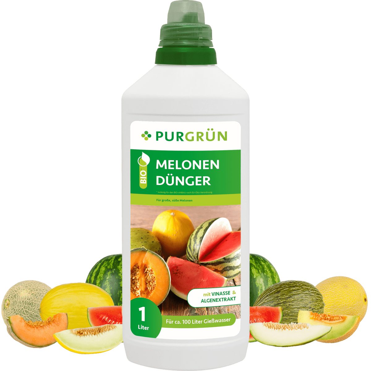 Purgrün Obstdünger Purgrün Bio Melonen Dünger, NPK 4+1+7, Algenextrakt