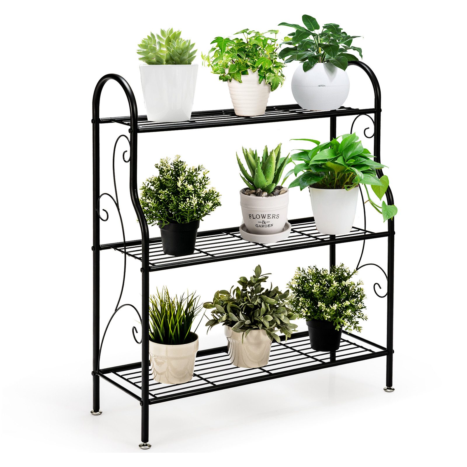 KOMFOTTEU Blumenständer, 3 Ebenen Metall Pflanzenständer günstig online kaufen