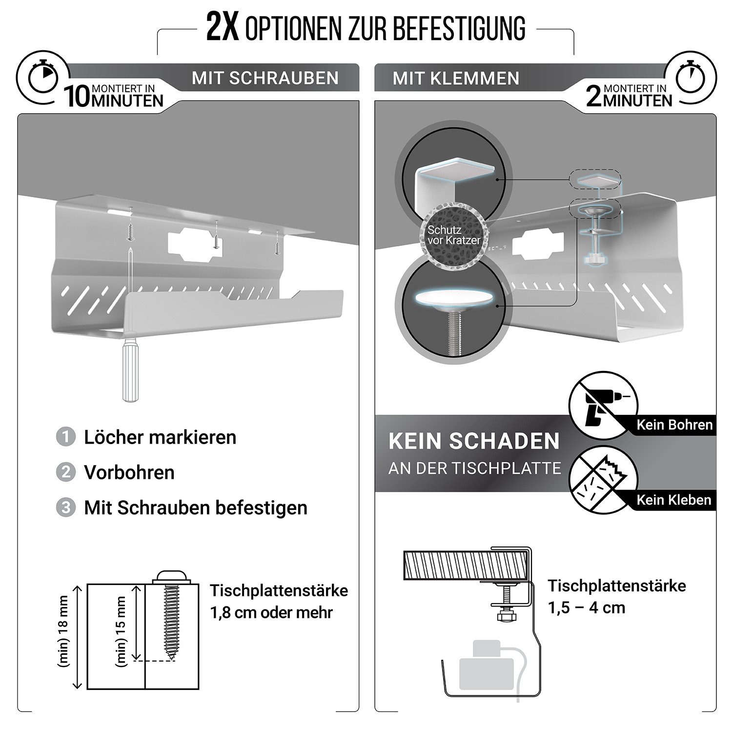 Ultimate Setup Kabelführung Kabelkanal Schreibtisch - Kabelmanagement (1-St)