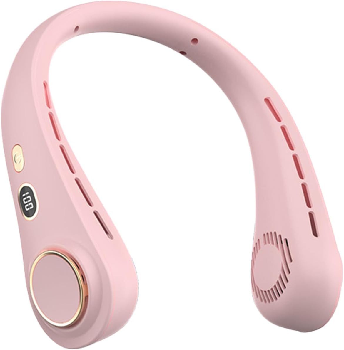 FELIXLEO Mini USB-Ventilator Wearable Bladeless Nackenventilator 720° Luft 5Stufen Pink.