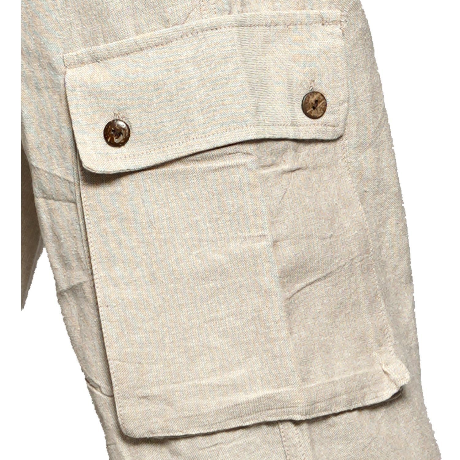 SIMANDRA Haremshose Cargohose aus Baumwolle (1-tlg) im Cargo-Stil mit Gummibund & vielen Taschen geradem Bein