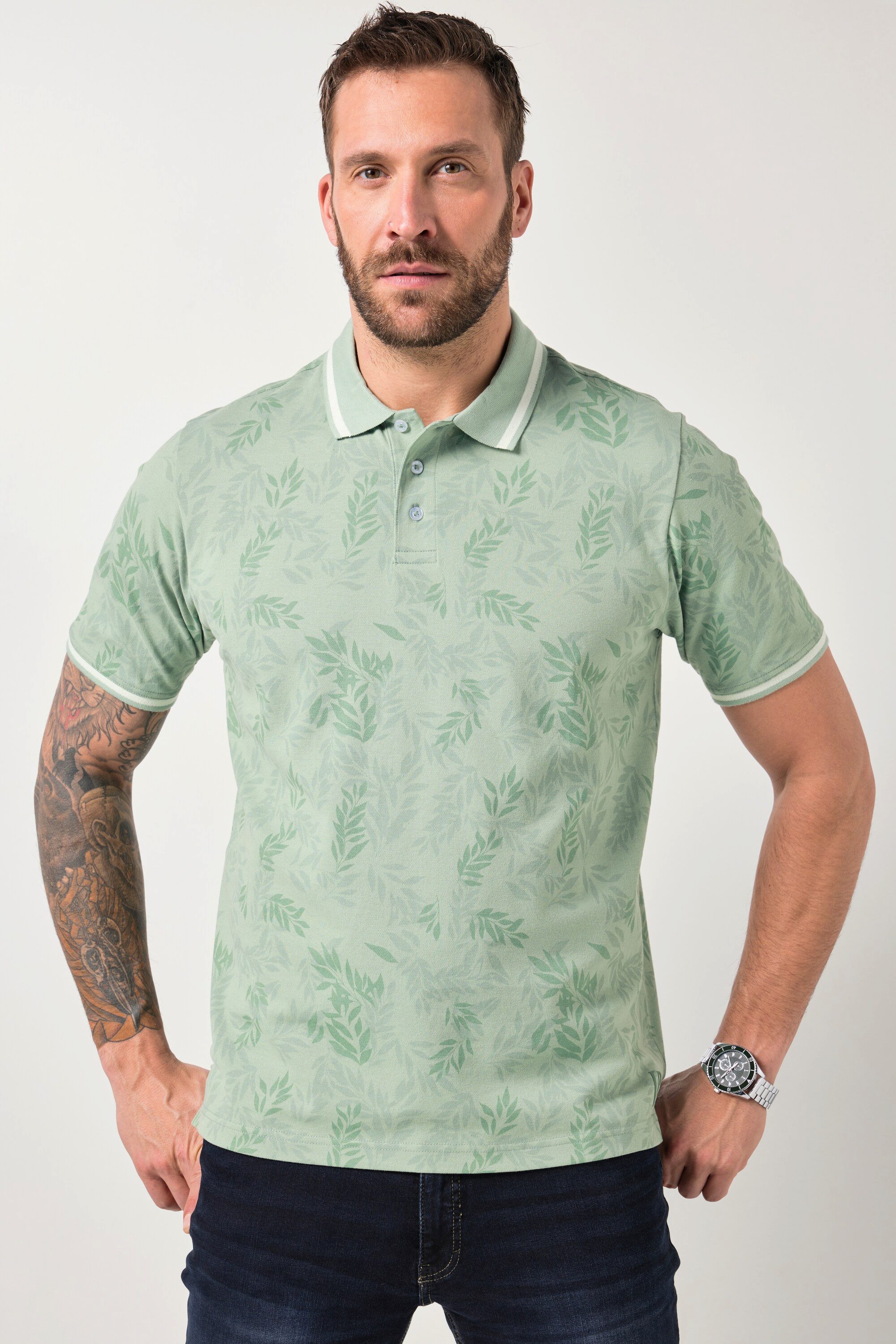JP1880 Poloshirt Poloshirt FLEXNAMIC® Halbarm floraler Druck