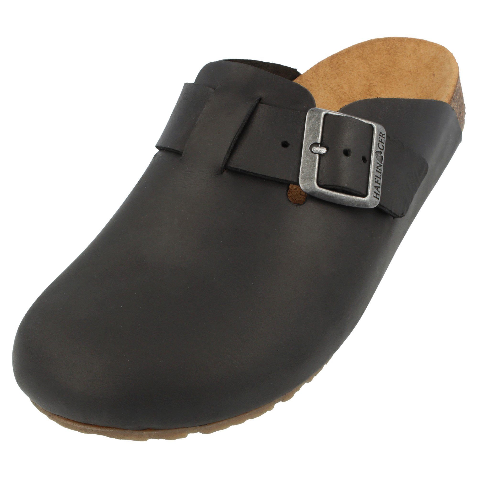Haflinger Haflinger Porto Lederclog mit Korkfußbett Lederdecksohle Unisex Hausschuh