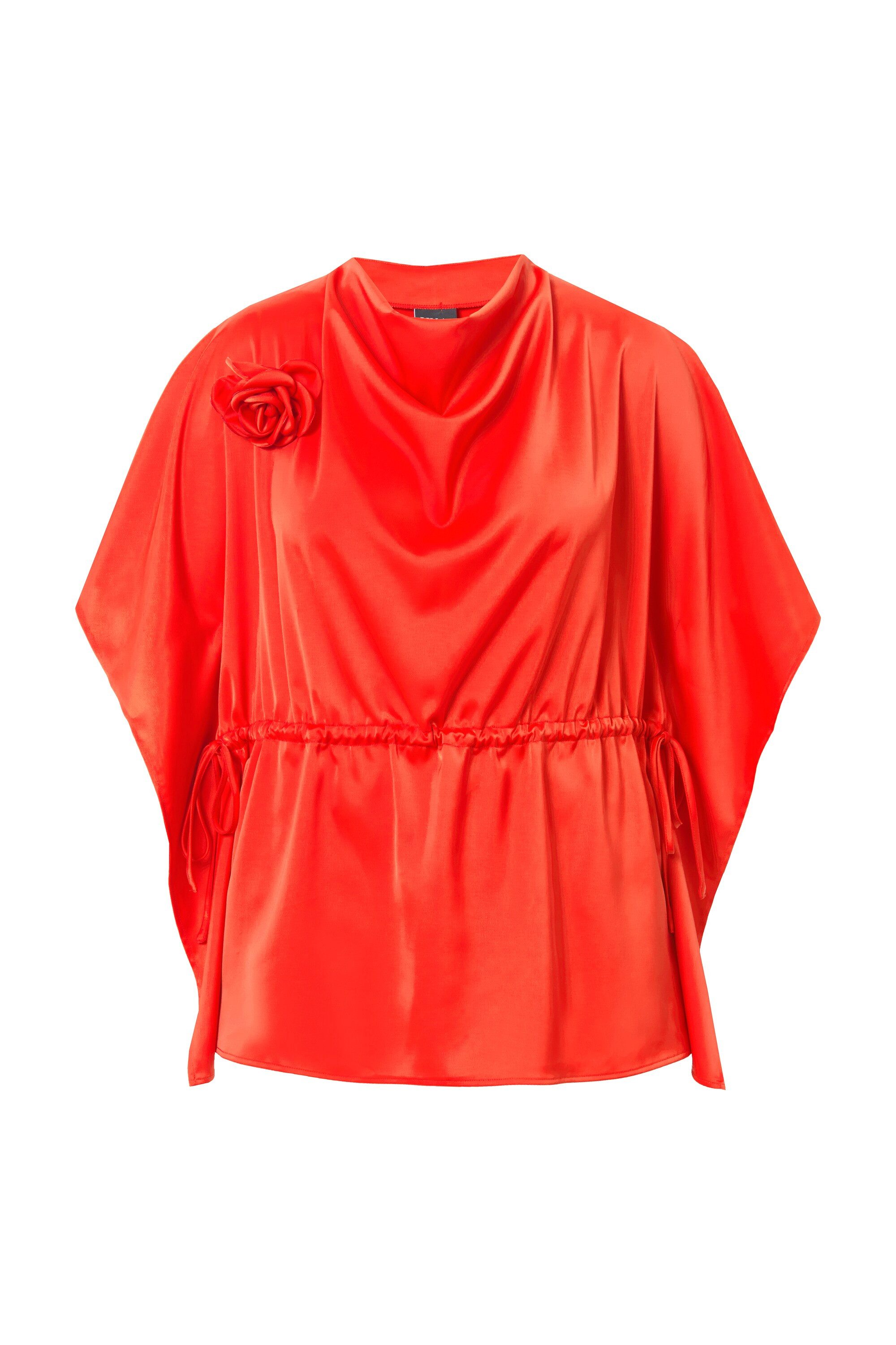 Ulla Popken Tunika Shirtbluse oversized Wasserfall-Ausschnitt Halbarm günstig online kaufen