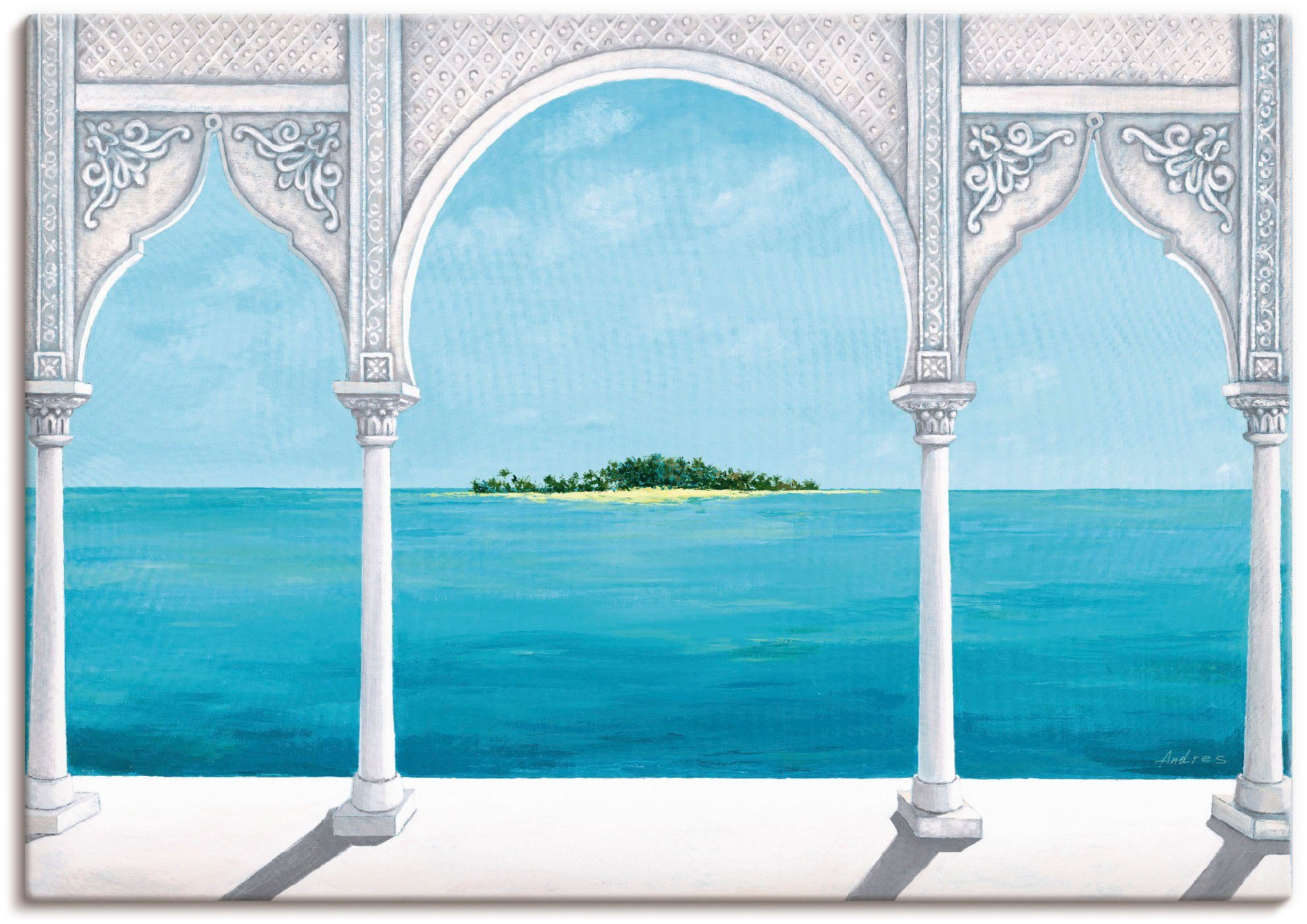 Artland Wandbild »Orientalische Karibik«, Fensterblick (1 Stück), in vielen Größen & Produktarten - Alubild / Outdoorbild für den Außenbereich, Leinwandbild, Poster, Wandaufkleber / Wandtattoo auch für Badezimmer geeignet-Otto