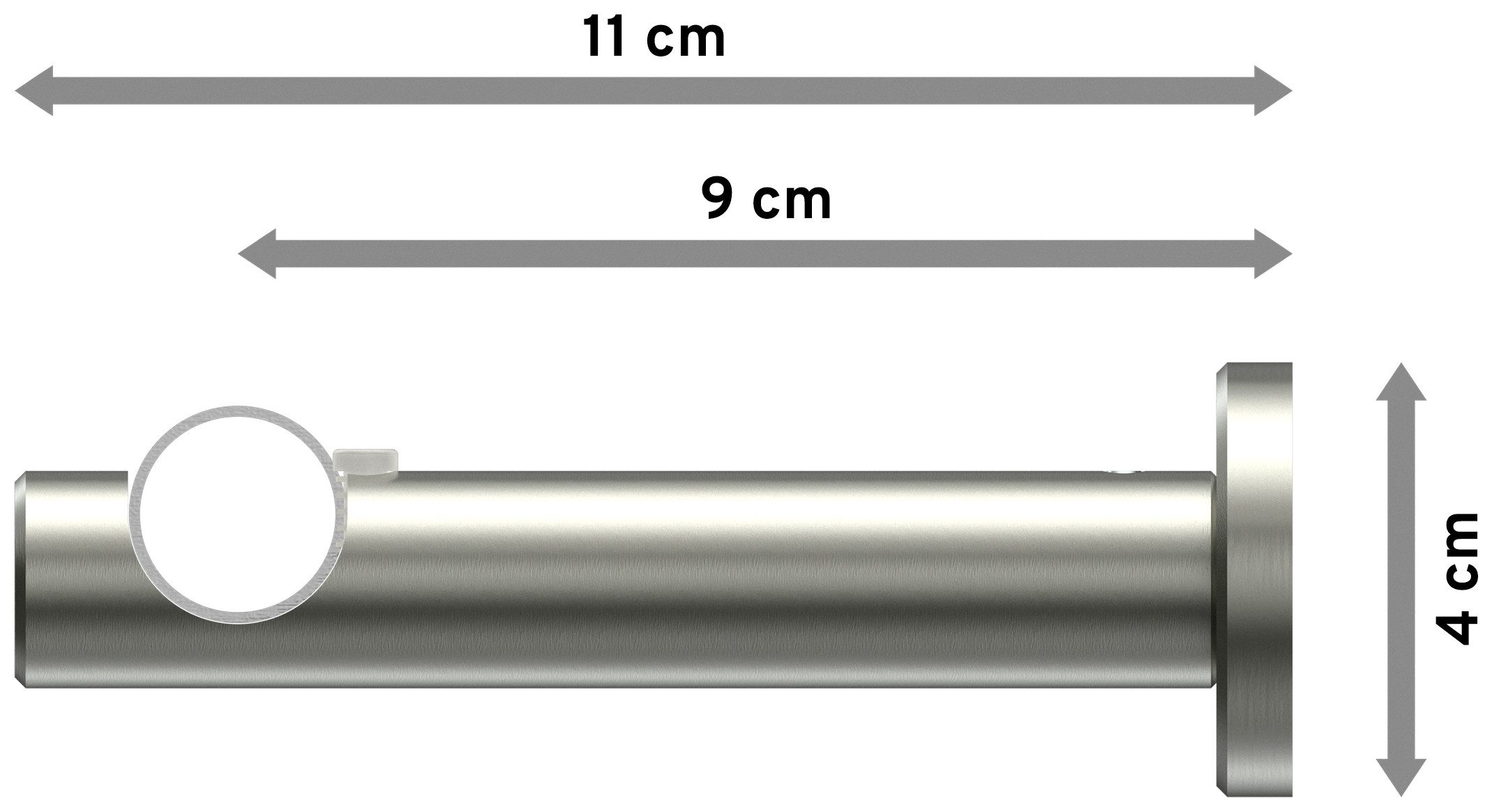 INTERDECO Gardinenstange Trend Elias, Ø 20 mm, 1-läufig, Fixmaß, kürzbar, Wandmontage, Edelstahl, Edelstahl