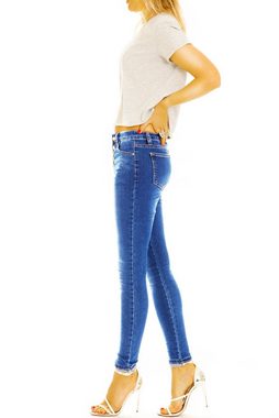 be styled Skinny-fit-Jeans Medium waist Röhren Hose mit Knopfleiste skinny Jeans - Damen - j4e 5-Pocket-Style, mit Stretch-Anteil