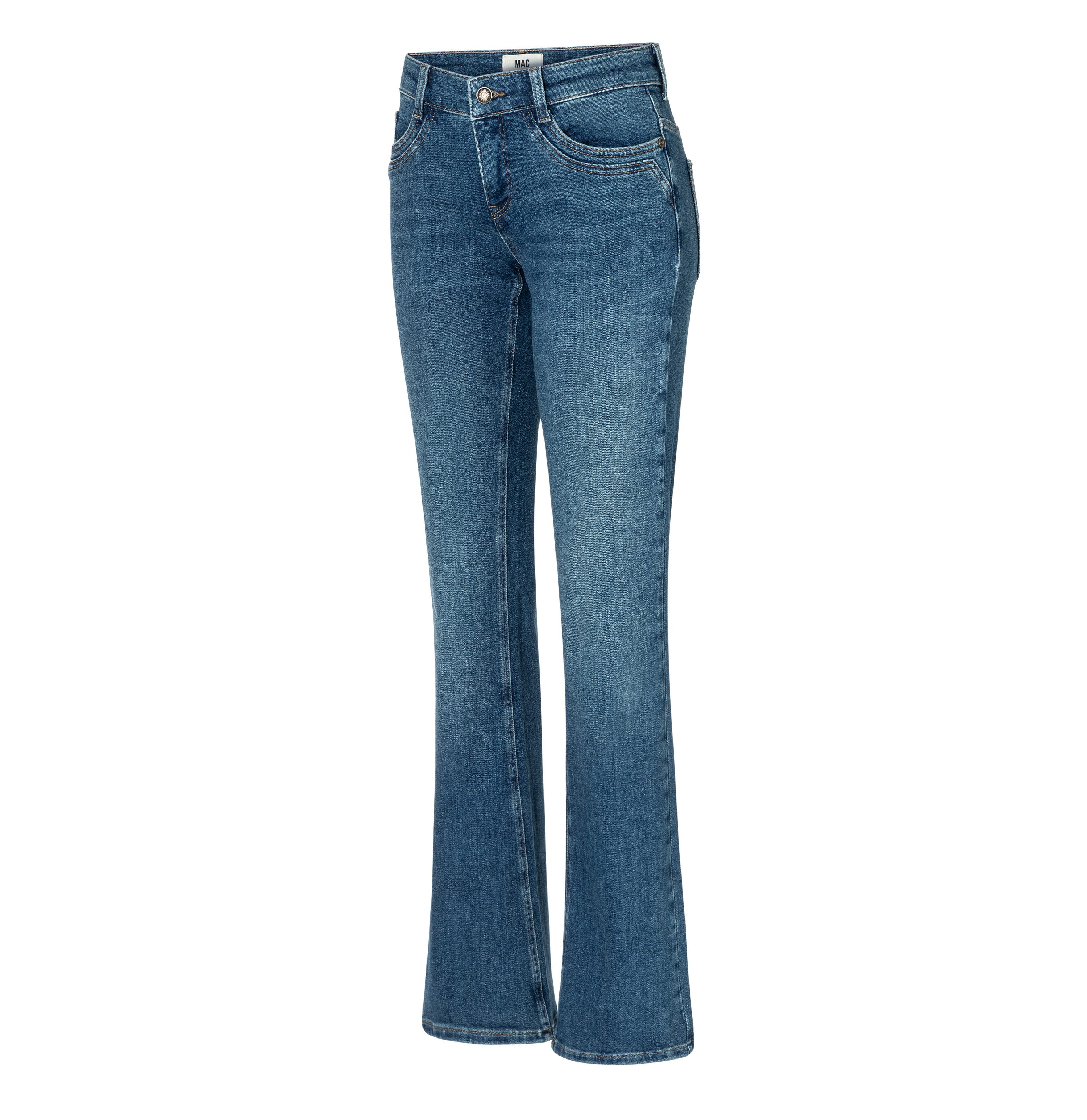 MAC Bootcut-Jeans DETROIT flared Aufwendig gearbeitete Details an den Vordertaschen