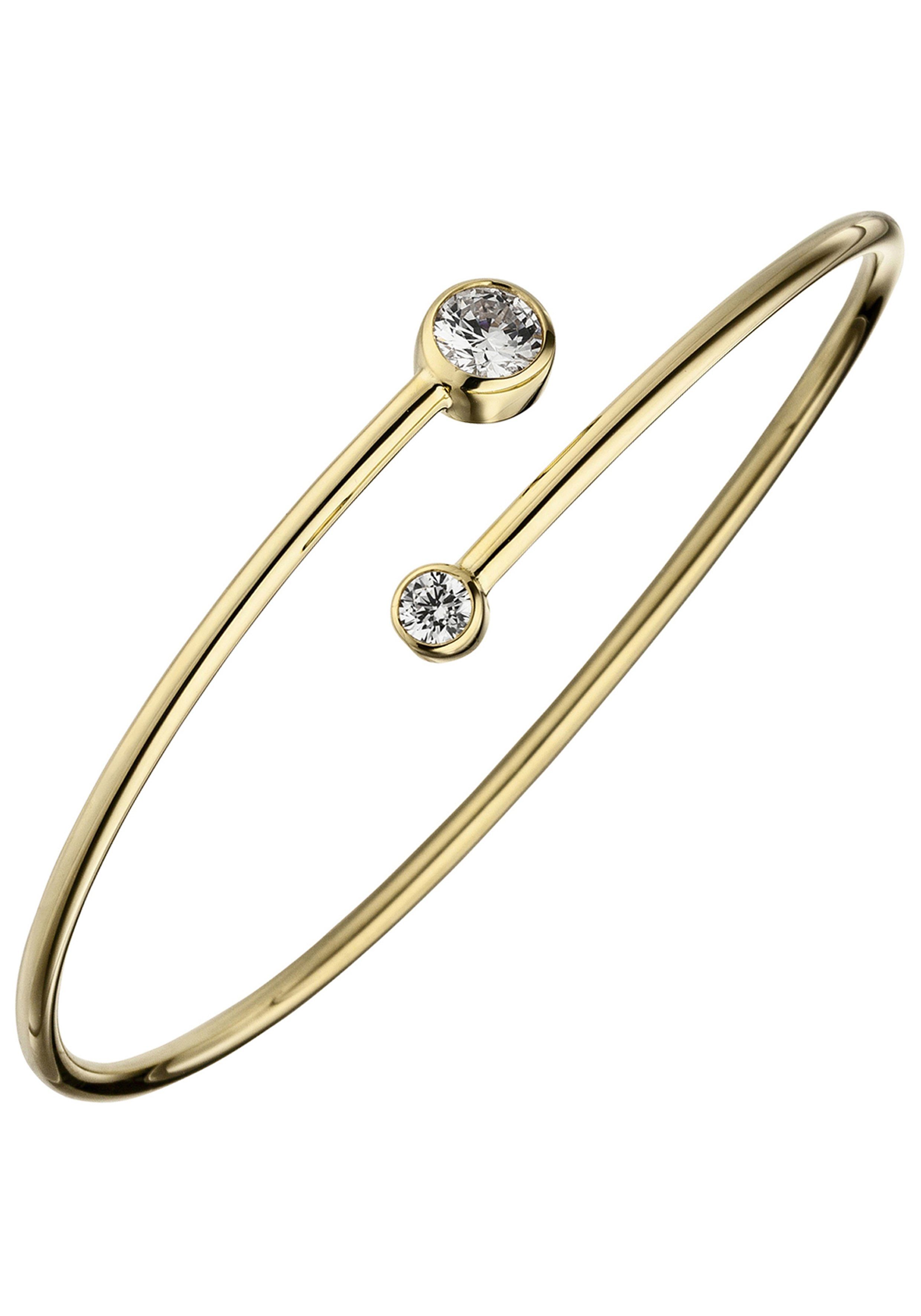 JOBO Armreif, 925 Silber vergoldet mit 2 Zirkonia günstig online kaufen