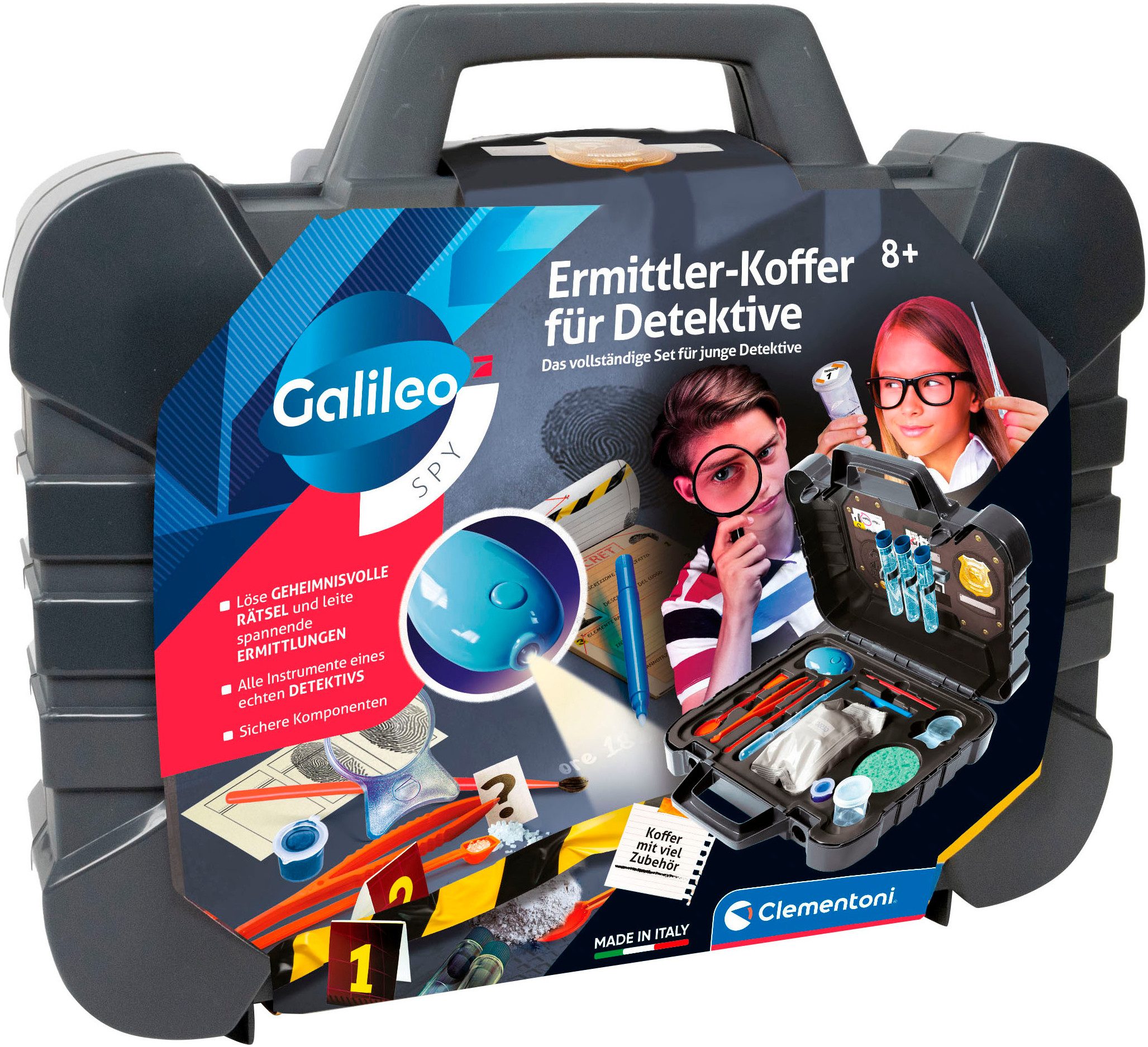 Clementoni® Experimentierkasten Galileo Lab, Ermittler-Koffer für Detektive, Made in Europe