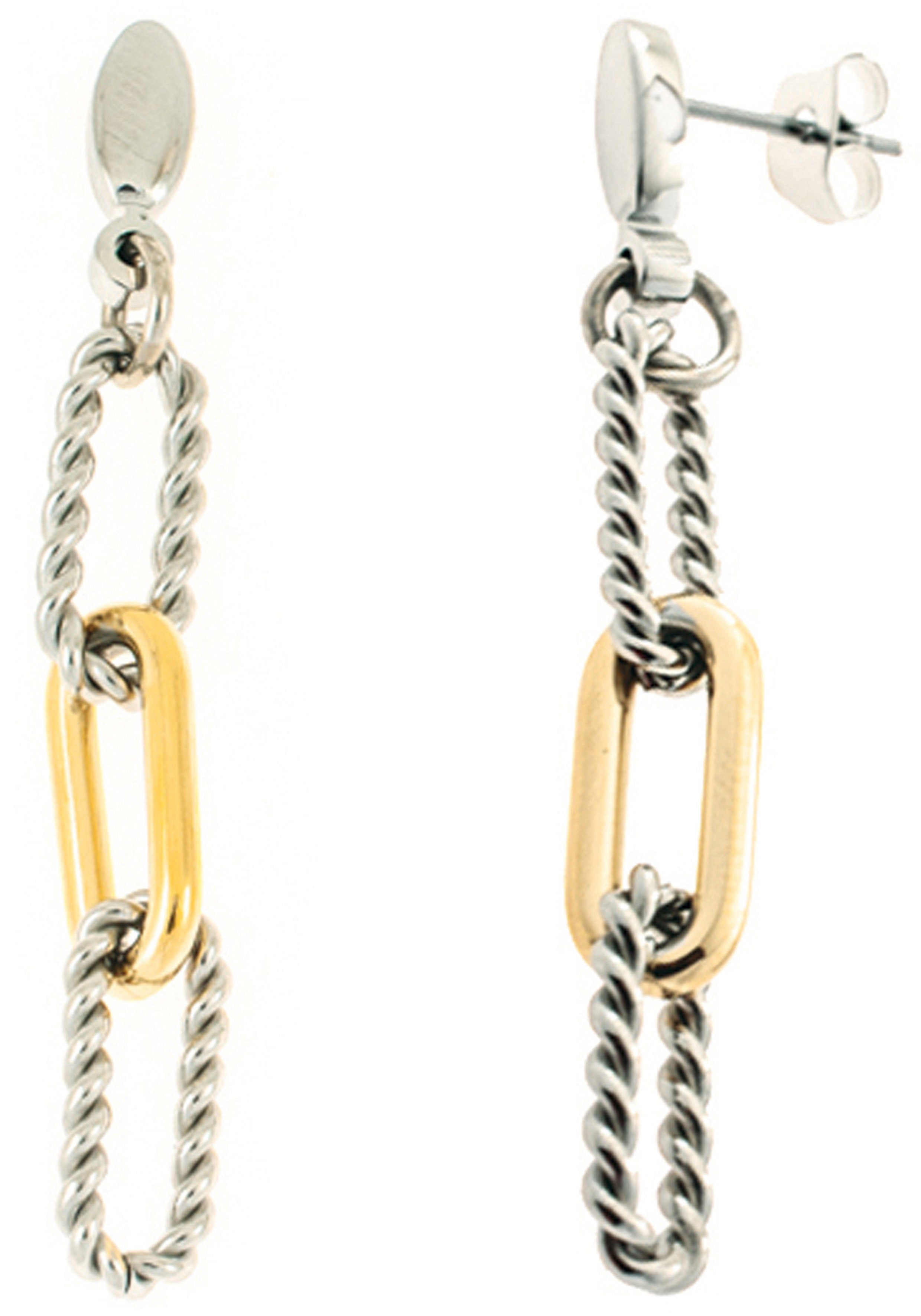 JOBO Paar Ohrhänger, Edelstahl bicolor beschichtet günstig online kaufen