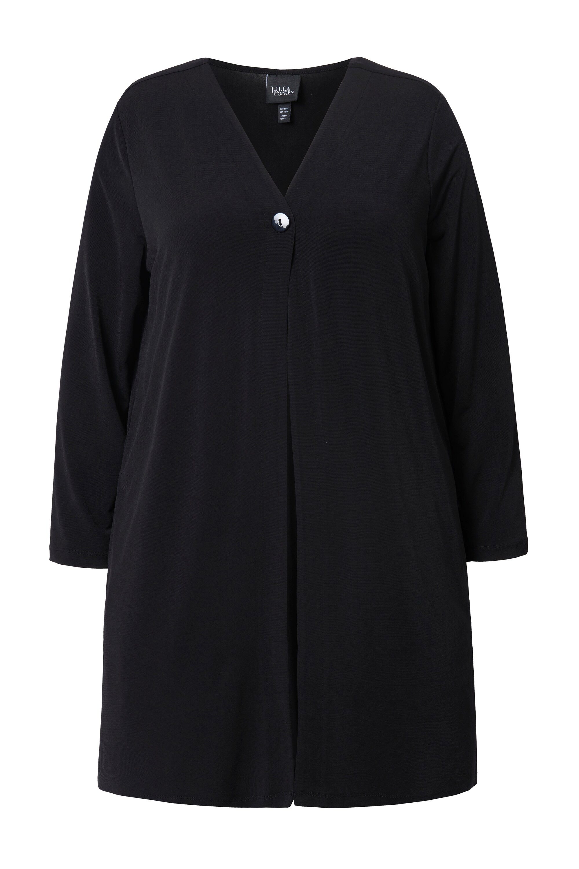 Ulla Popken Shirtjacke Jerseyjacke Punkte V-Ausschnitt Knopfverschluss günstig online kaufen
