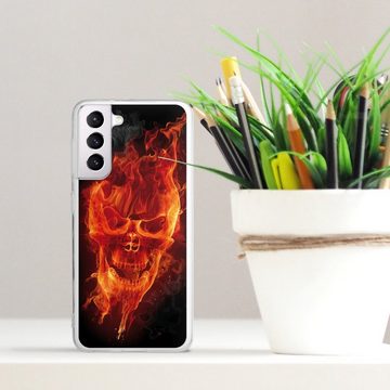 DeinDesign Handyhülle Totenkopf Feuer Schädel Burning Skull, Samsung Galaxy S21 5G Silikon Hülle Bumper Case Handy Schutzhülle