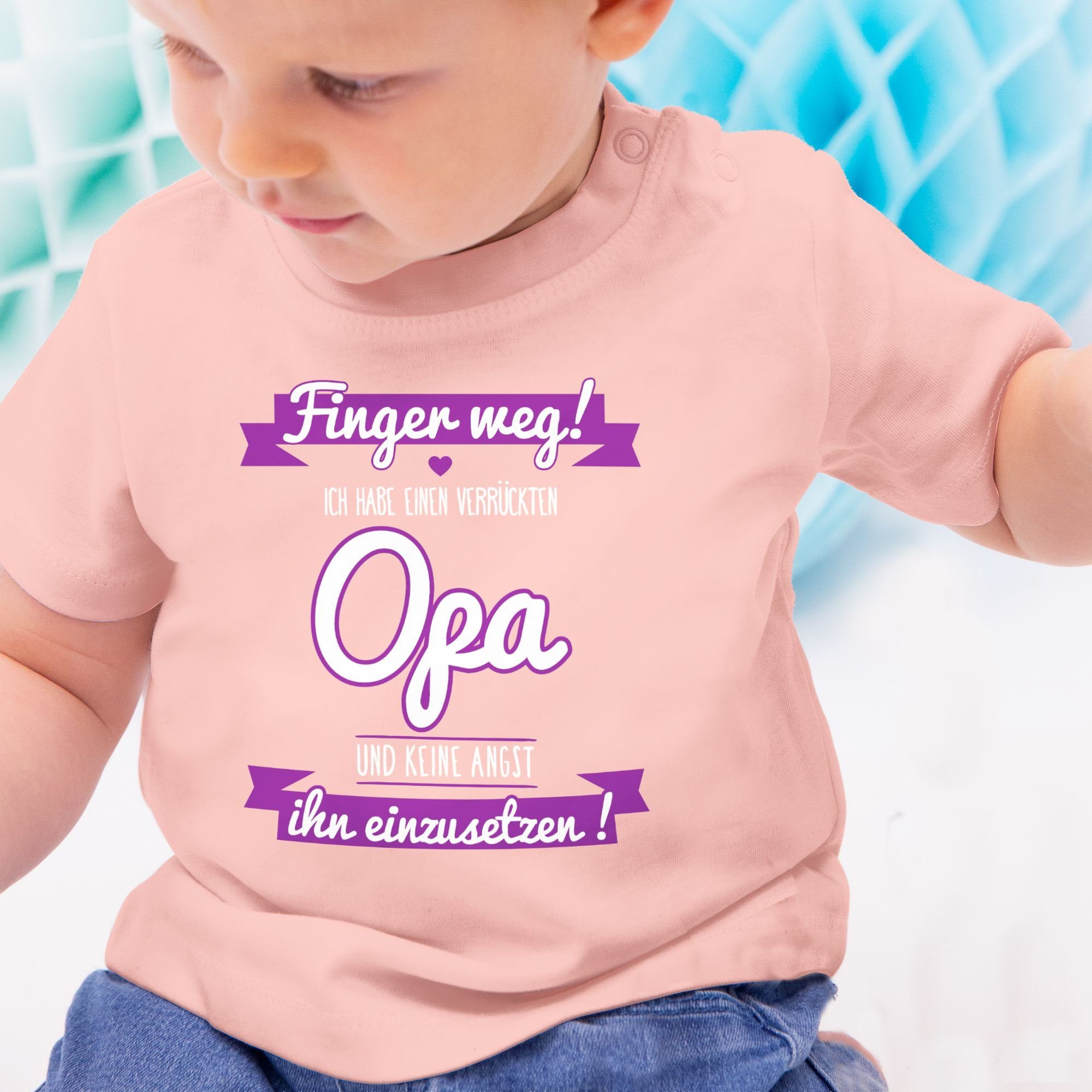 Babyrosa verrückten Sprüche lila einen Ich T-Shirt Baby Opa 3 Shirtracer habe