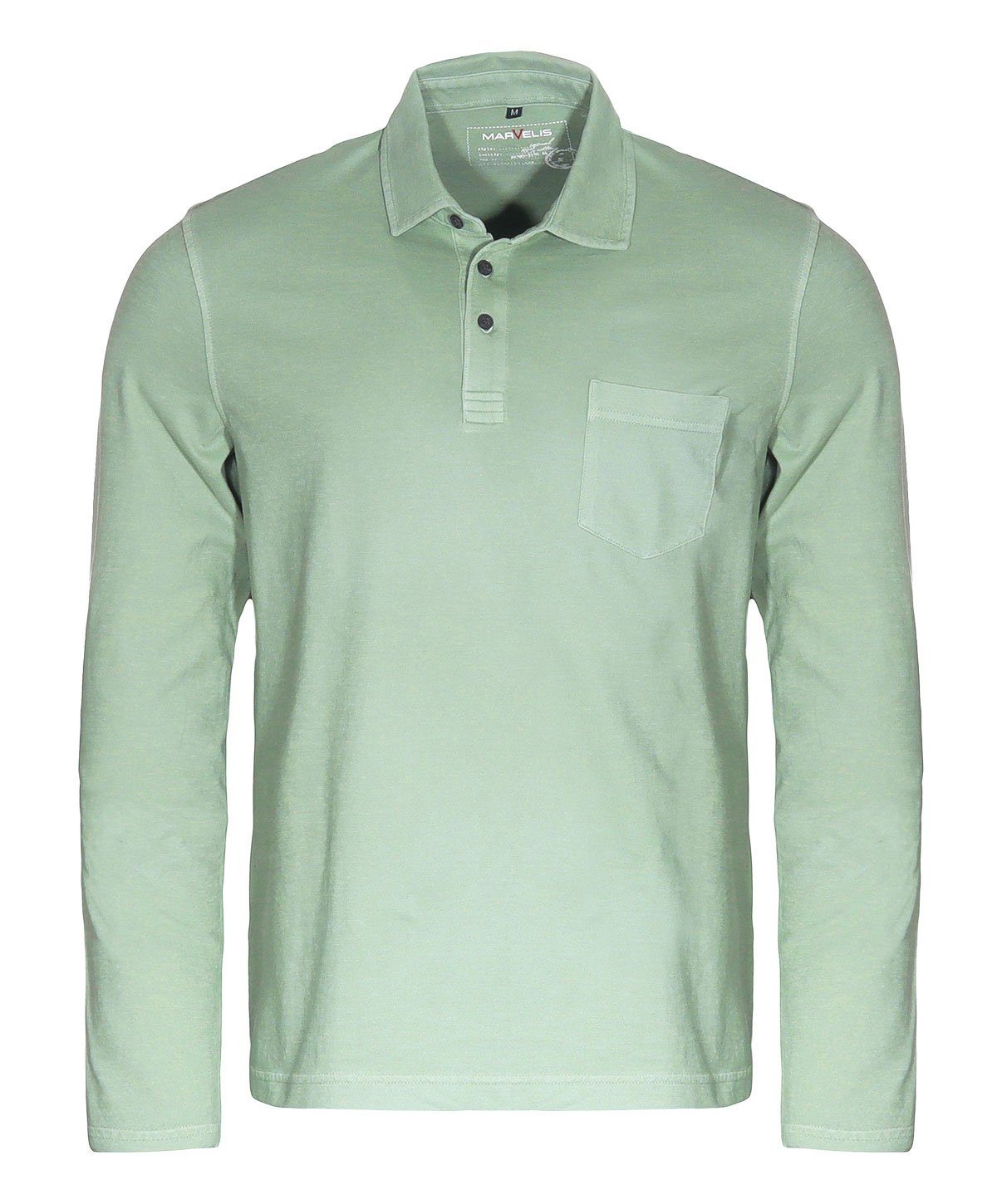 MARVELIS Poloshirt - Fit - Poloshirt - Casual Polokragen Einfarbig - Hellgrün