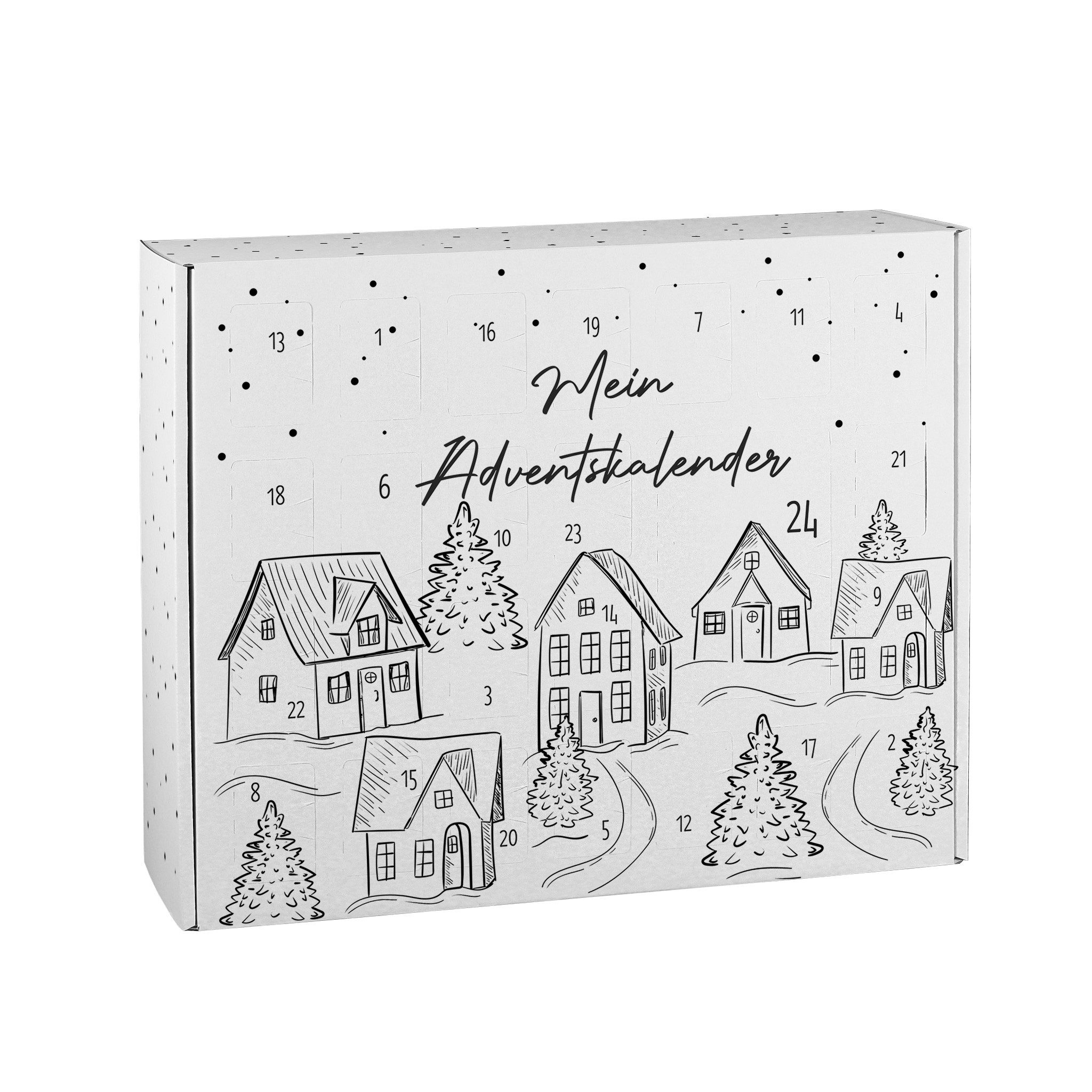 Herz & Heim befüllbarer Adventskalender mit festlichen Motiven zu Weihnachten - DIY Adventskalender, zum selbst Befüllen, aus stabiler Pappe
