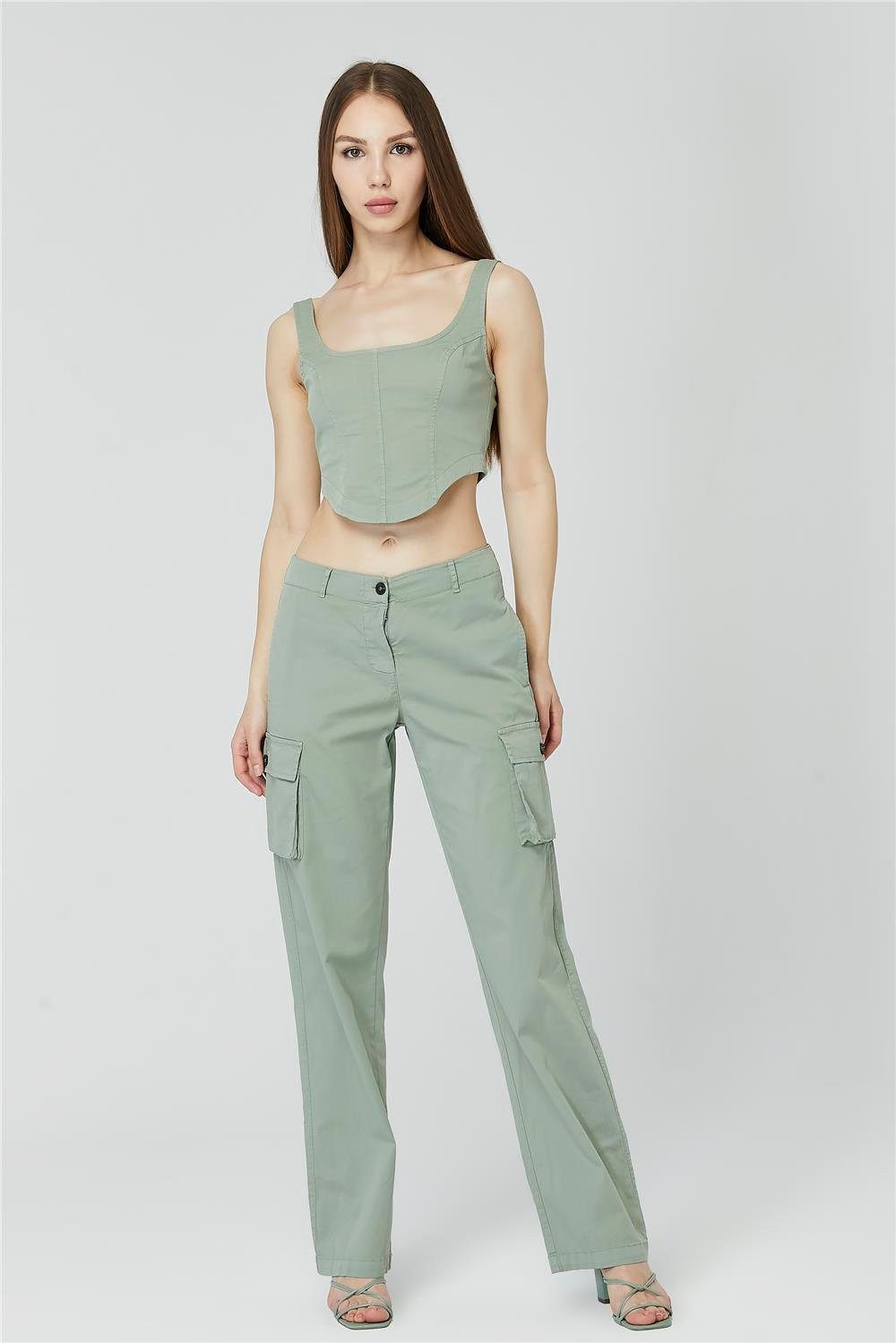 Chinohose Fracht Taschen Hose