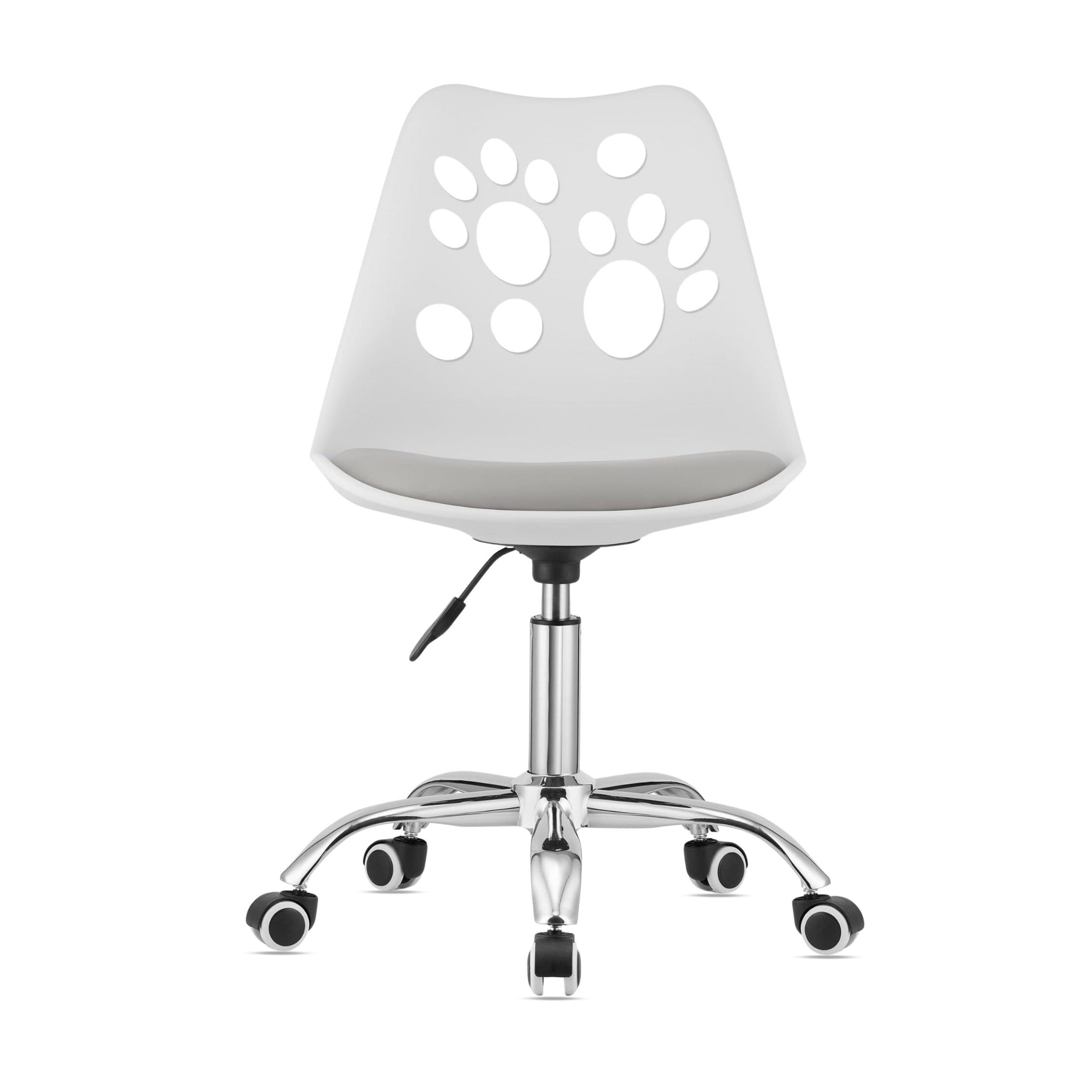 Bürostuhl Ergonomischer Drehstuhl Weiß-Grau, modern & leicht montierbar