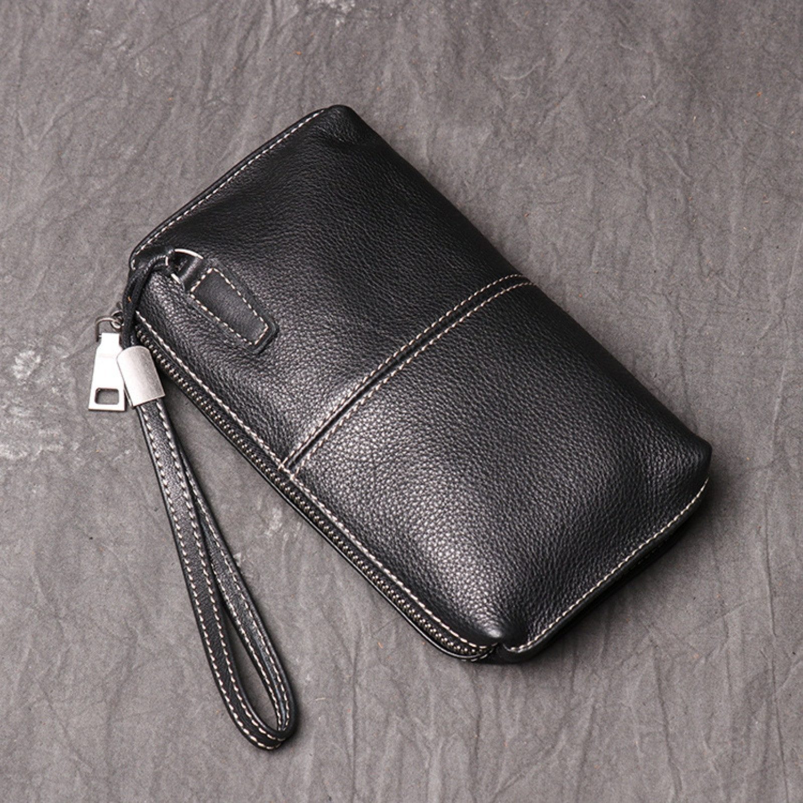 YUBRO-STUDIO Clutch Herren Leder Clutch Geldbörse günstig online kaufen