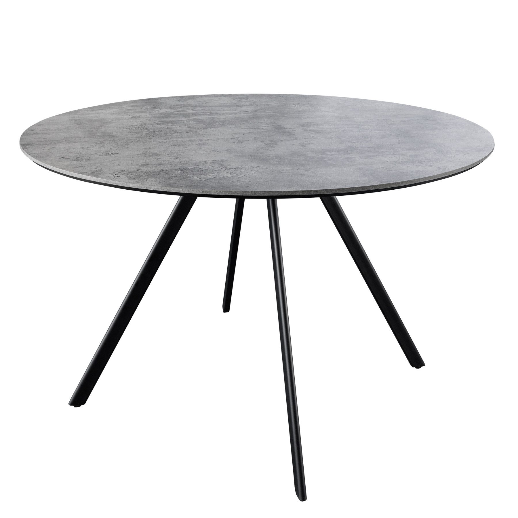riess-ambiente Esstisch ATELIER 100cm grau/schwarz-Beton-Design, Metallbeine, rund, 2 Personen (Einzelartikel, 1-St), moderner Tisch - ideal für Küche, Esszimmer, Wohnzimmer und Büro