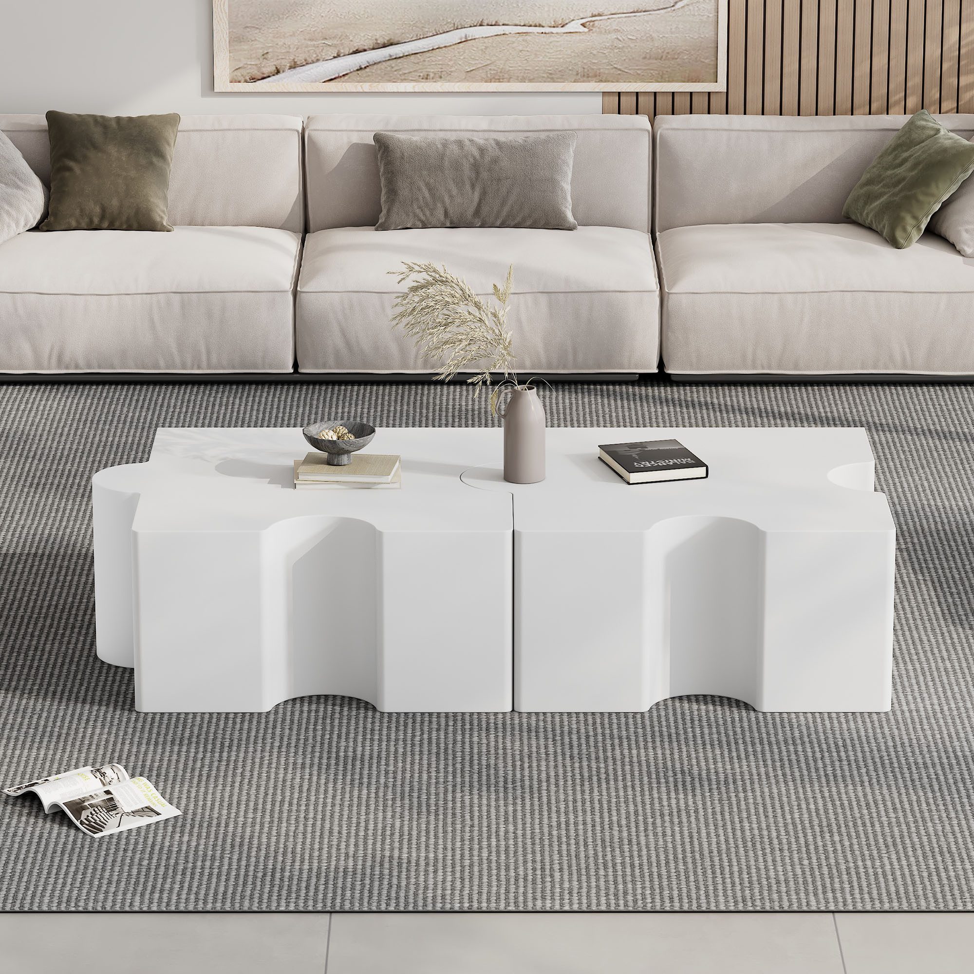 HAUSS SPOLE Couchtisch Couchtisch-Set in Puzzleform, 2-teiliges modulares D günstig online kaufen