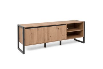 möbelando Wohnzimmer-Set Arvada, (3 teilig), aus MDF in Artisan Eiche / Anthrazit mit einer Schublade und 2 Türen.