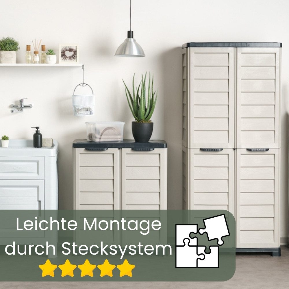 GarPet Garten-Geräteschrank Gartenschrank Wetterfest Outdoor Kunststoff Schrank Balkonschrank – Bild 4 von 5
