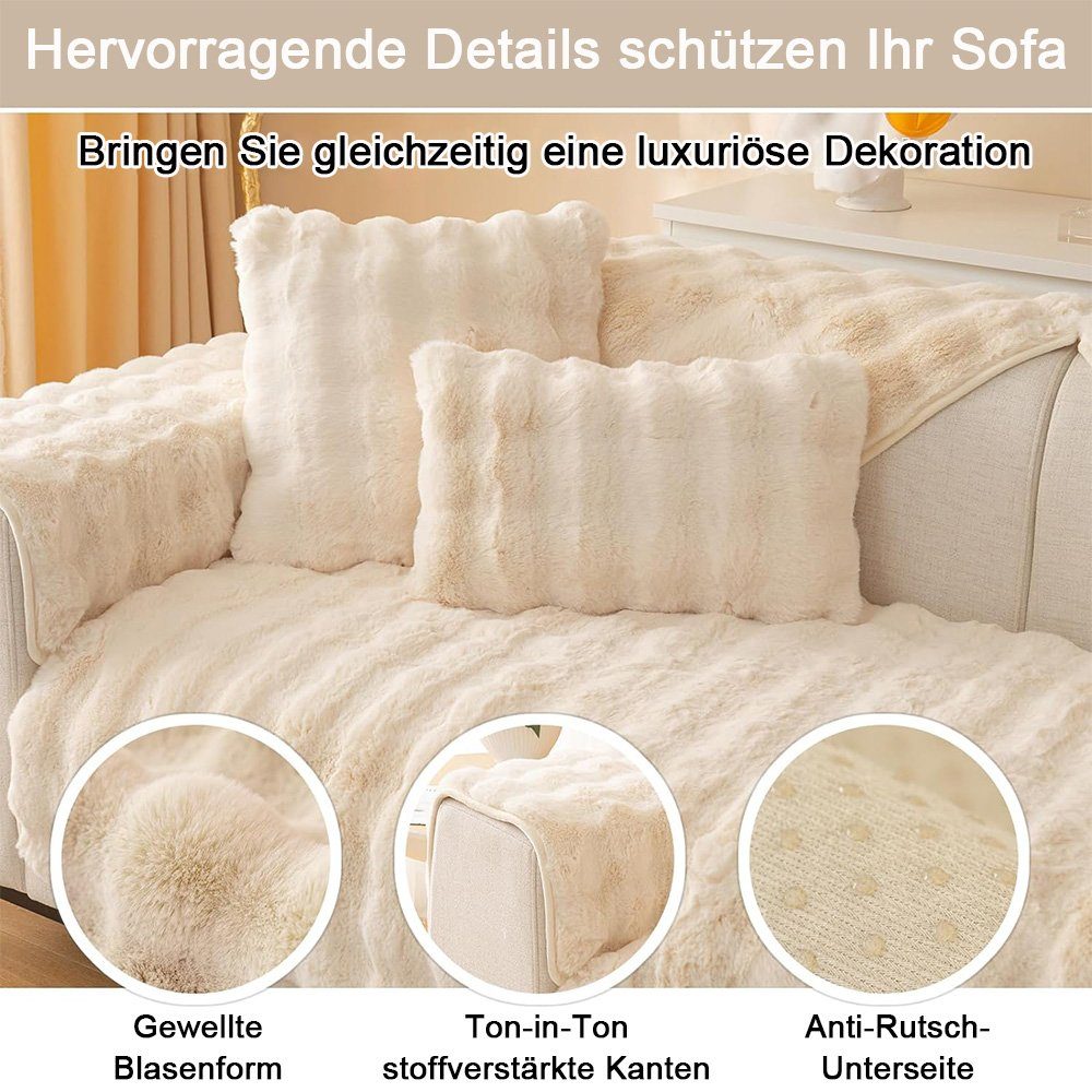 NUODWELL Sofabezug Kaninchen Plüsch Sofabezug L/U Form 1/2/3/4 Sitzer Sofa günstig online kaufen