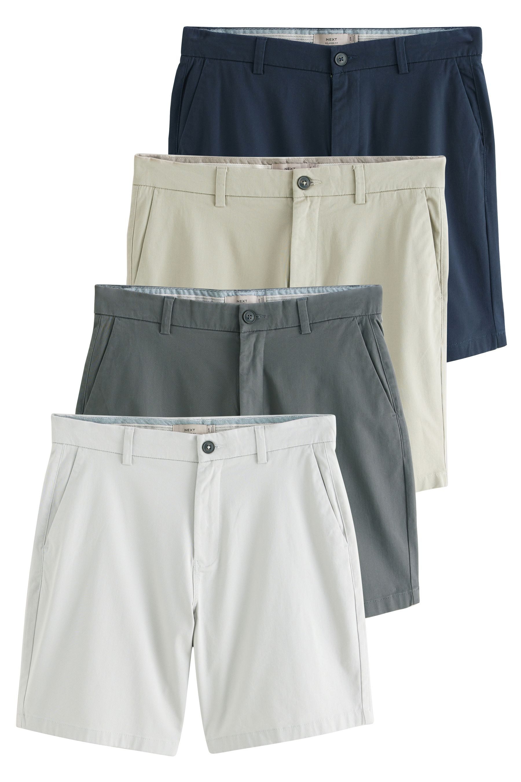 Shorts Skinny Fit Stretch-Chinoshorts, 4er-Pack