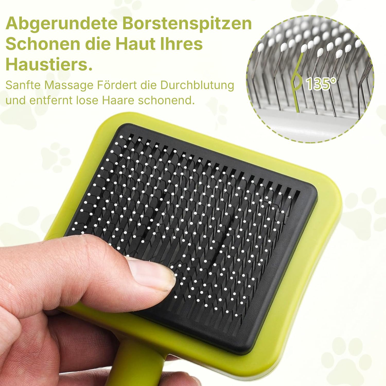 Fyrove Fellbürste Katzenbürste, Haustierbürste, Selbstreinigend Fellbürste Bürste, (selbstreinigend Pflegebürste,Fellbürste Hundebürste Katzenbürste,Kurzhaar & Langhaar, 1-tlg, Sanfte Fellpflege, 1-tlg), Fellpflege Bürste für Katzen Hunde