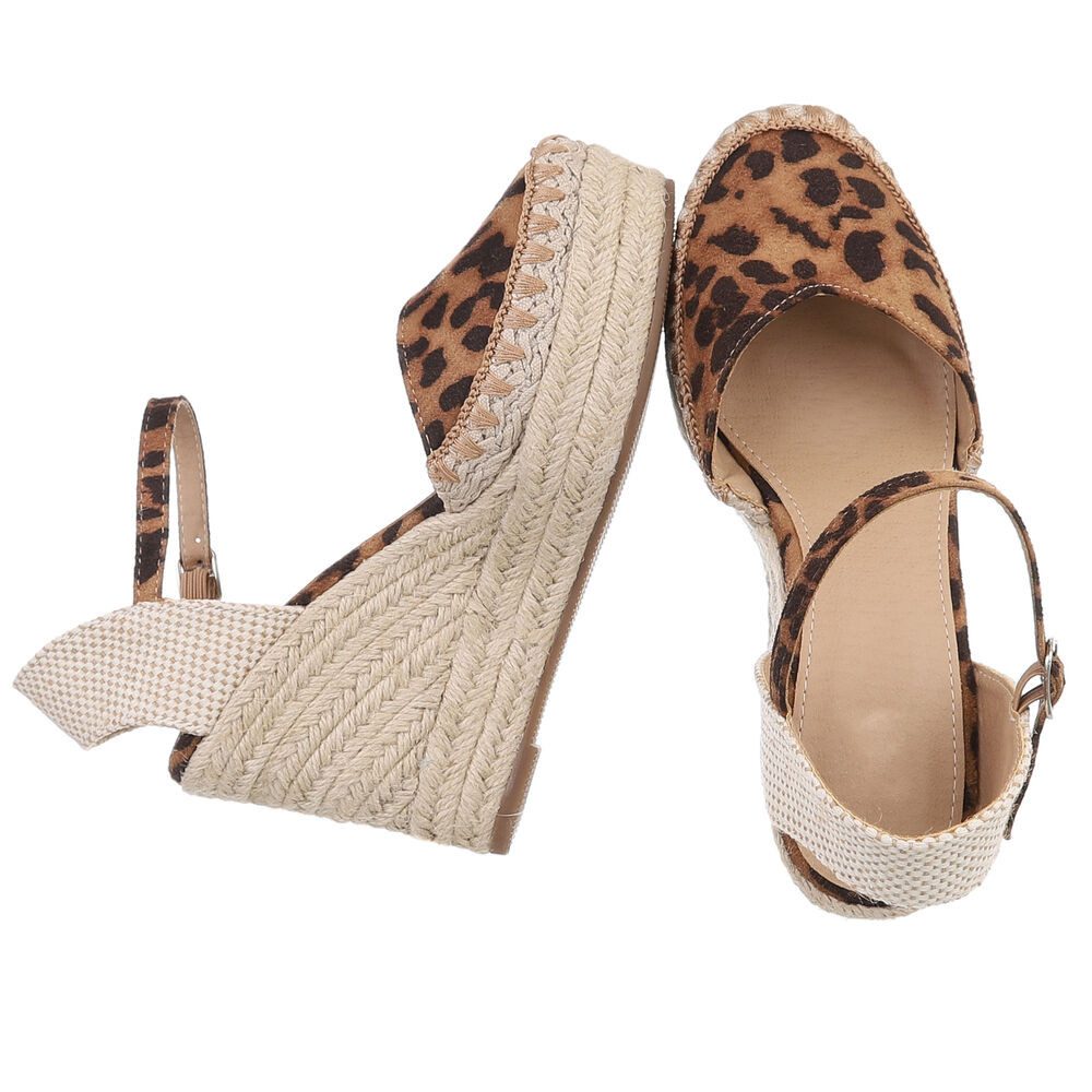 Ital-Design Damen Keilabsatz-Sandalen mit Jute-Detail Plateaupumps günstig online kaufen