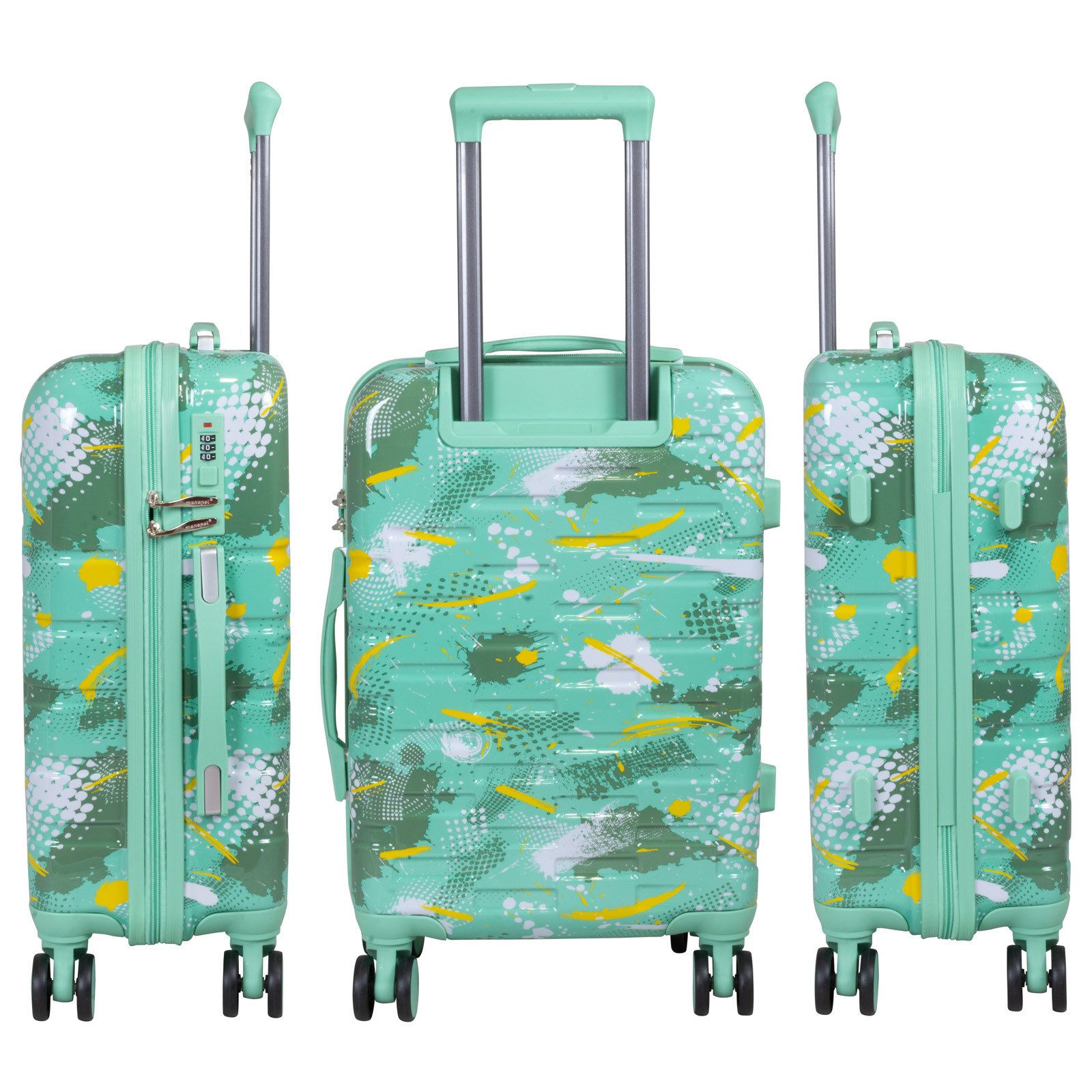 Trendyshop365 Hartschalen-Trolley Koffer Pescara, 4 Motive, 3 Größen, 4 Rollen, Motivdruck - Design, Zahlenschloss, Dehnungsfuge