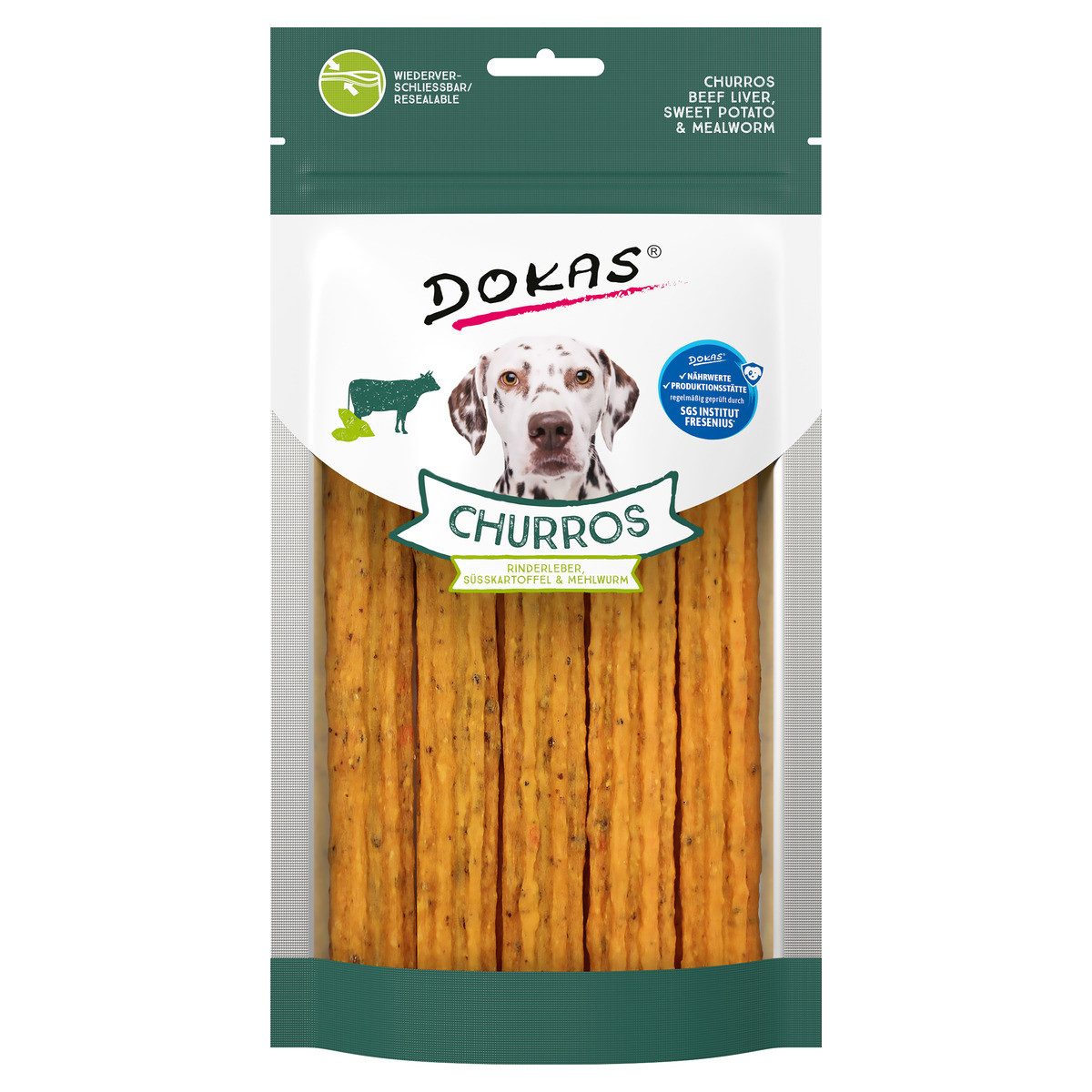 Dokas Churros mit Rinderleber, Süßkartoffel & Mehlwurm 150 g