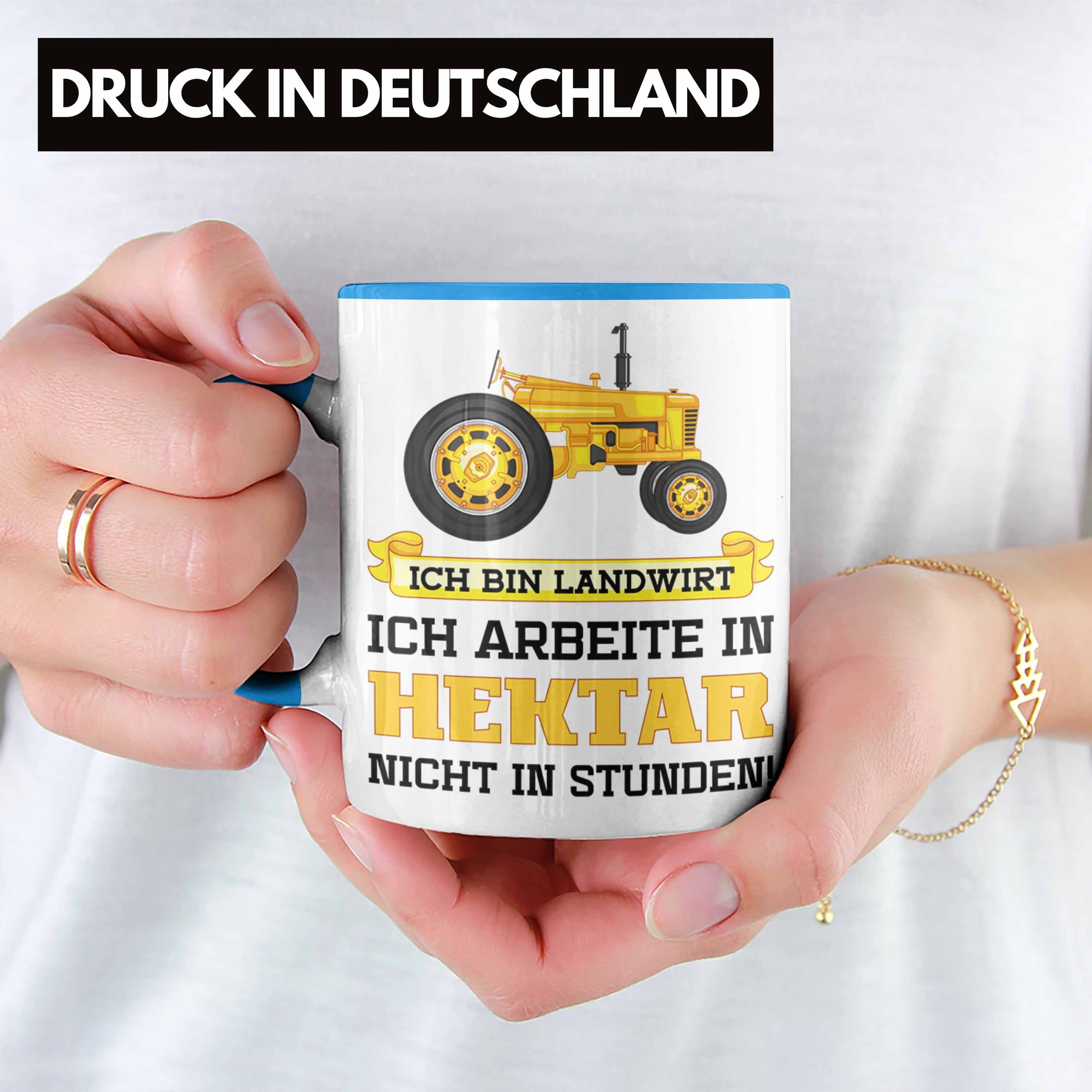 Blau Trendation - Traktor Spruch Tasse Trendation Landwirt Männer für Geschenke Landwirtschaft Tasse Kaffeetasse Geschenk