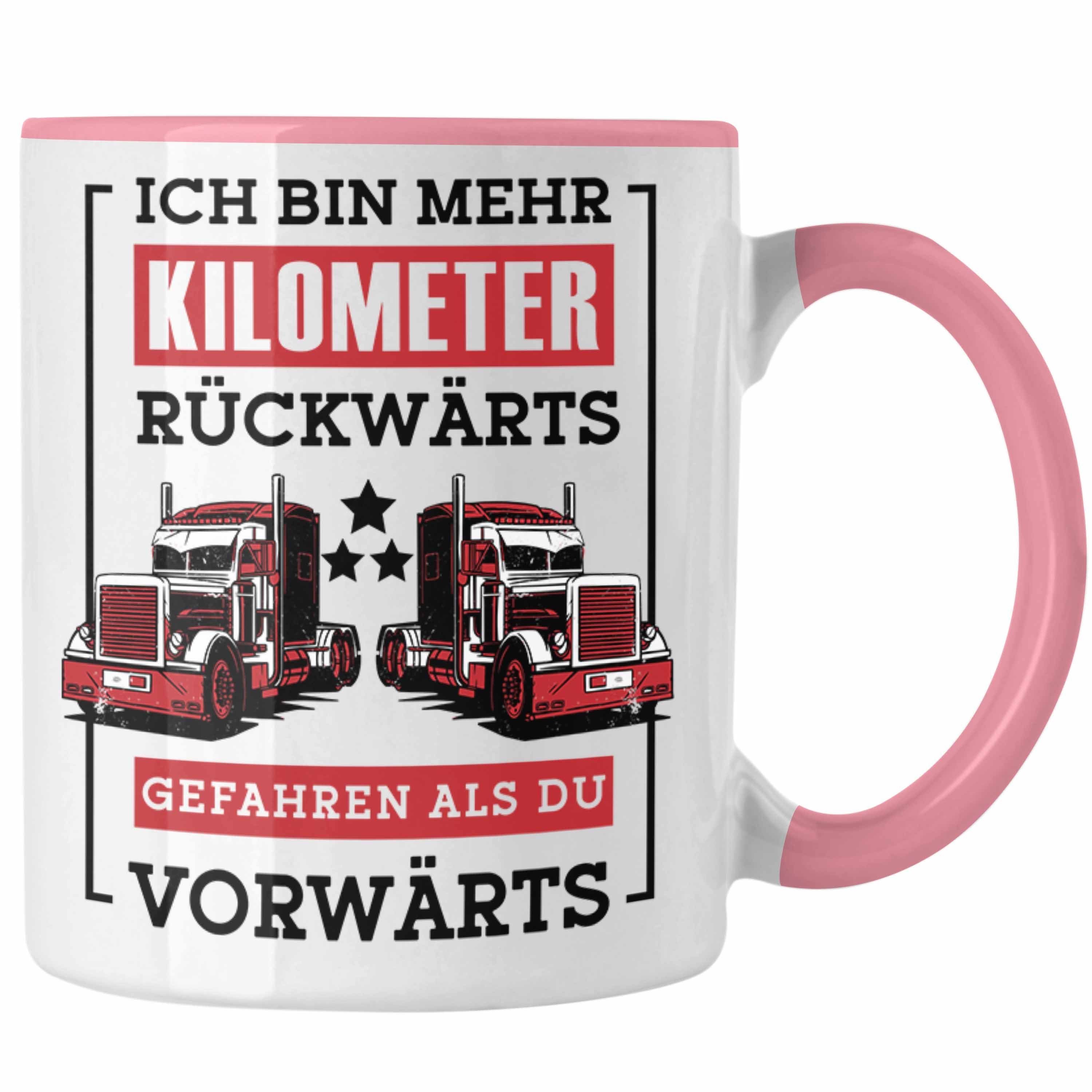 Trendation Tasse Lustige Tasse LKW-Fahrer Geschenk Geschenkidee LKW Spruch Rosa