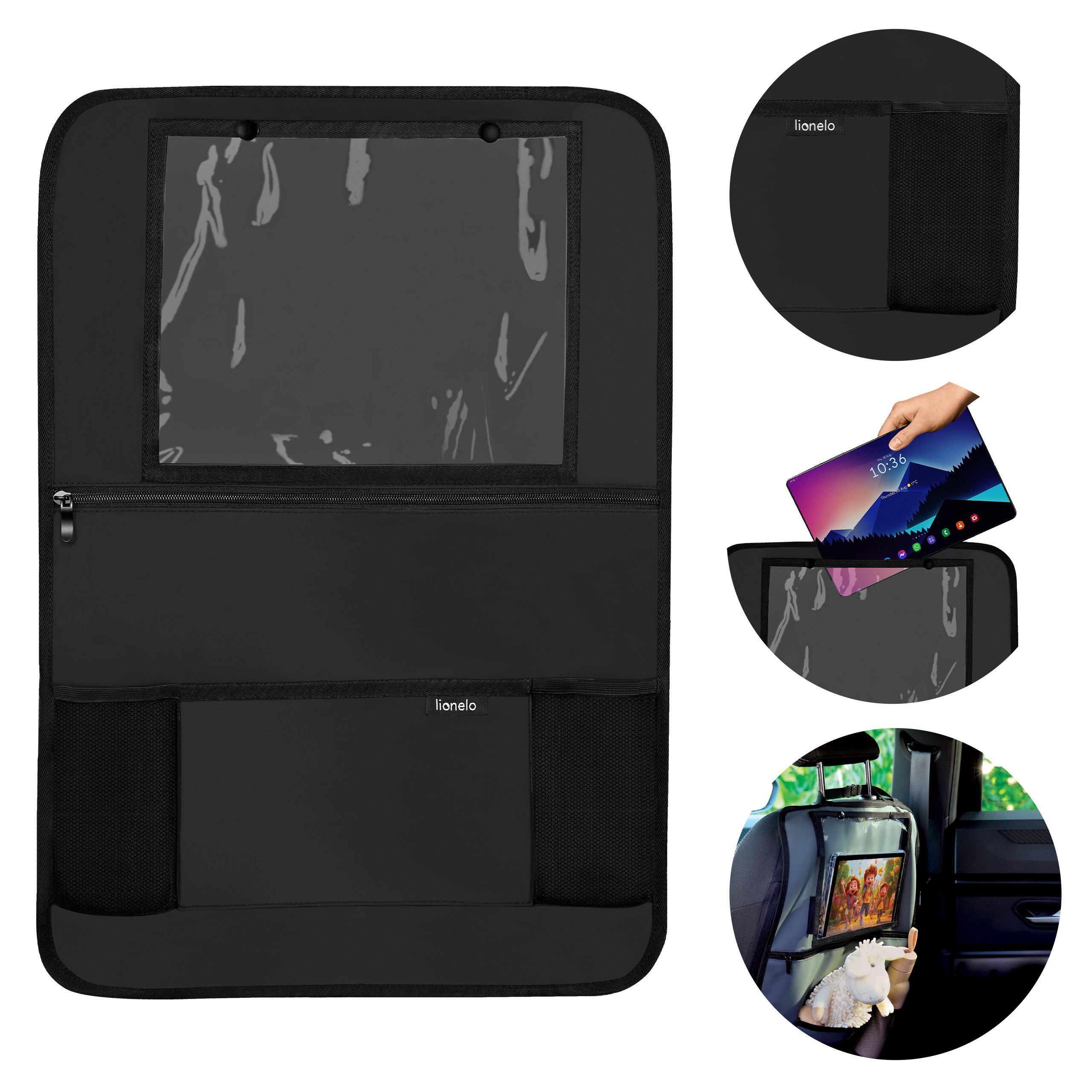 lionelo Rücksitzorganizer Seatorganizer, Wasserdichtes/Leicht zu reinigen/Verstärkte Nähte