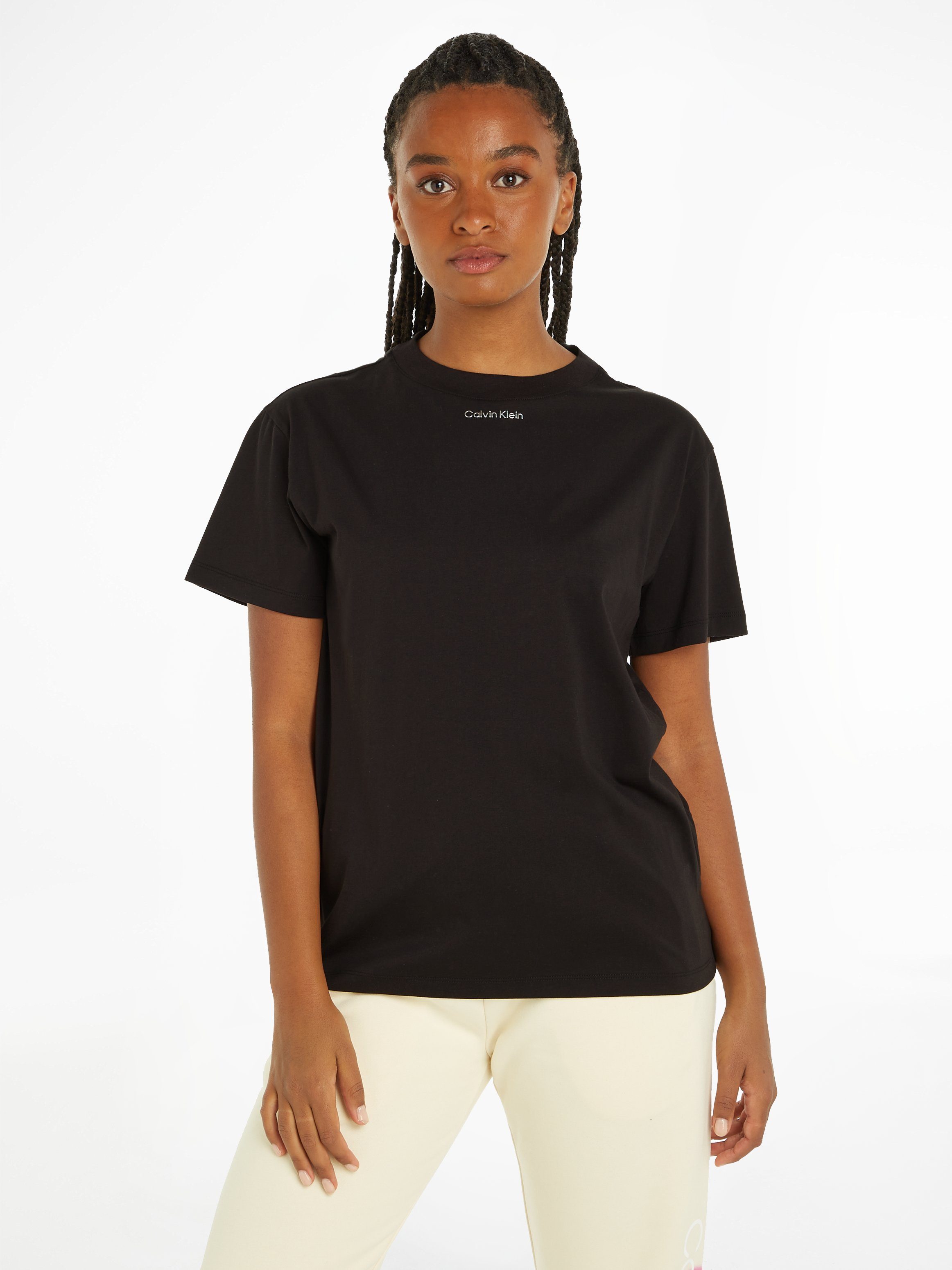 Calvin Klein METALLIC T MICRO LOGO T-Shirt Black Ck SHIRT